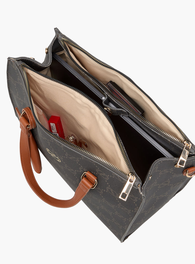 شنطة توتي بطبعات مونوجرام مع محفظة من ساشا-women-bagsandwallets-handbags-image-9