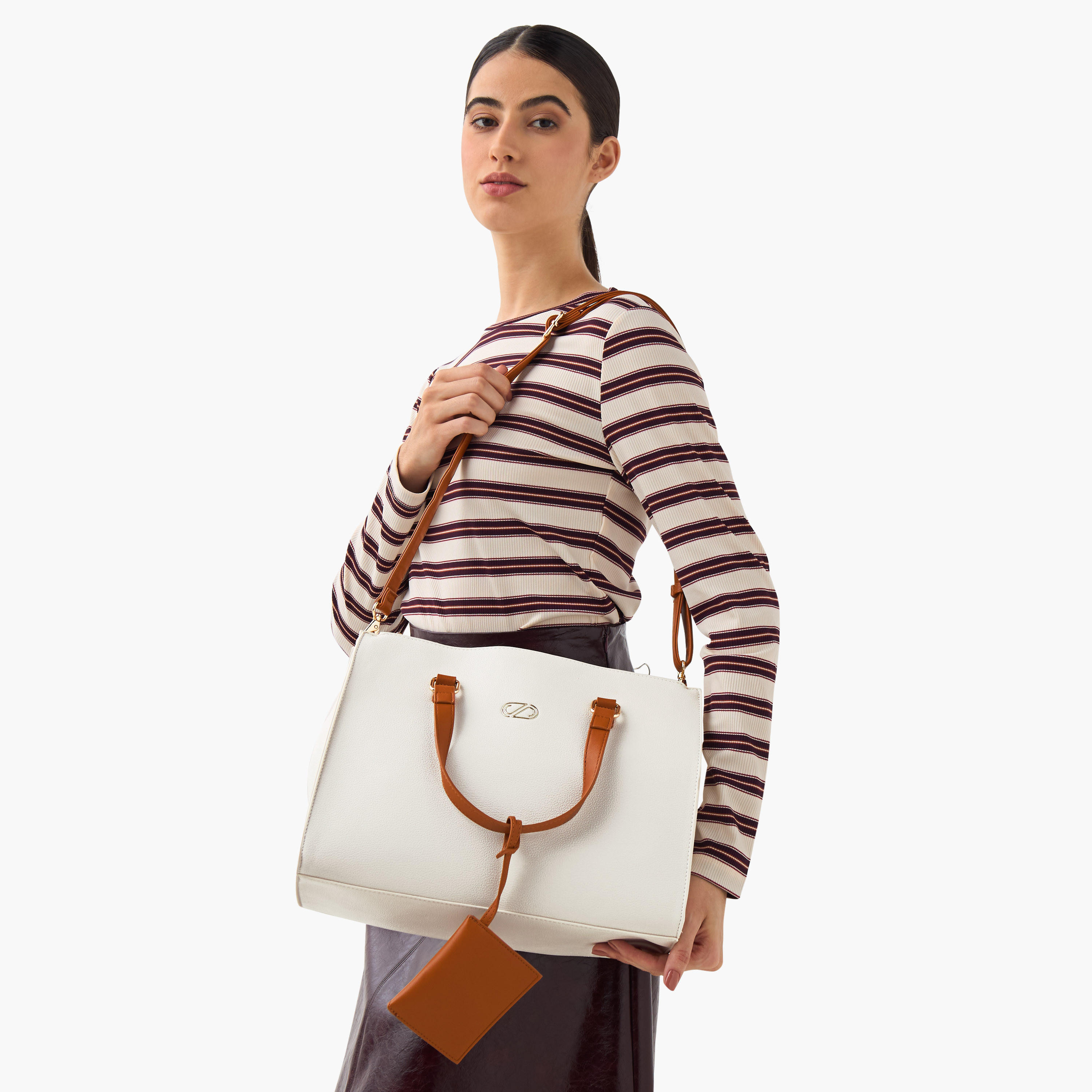 Sasha Solid Tote Bag with Coin Pouch-women-bagsandwallets-handbags-image-2