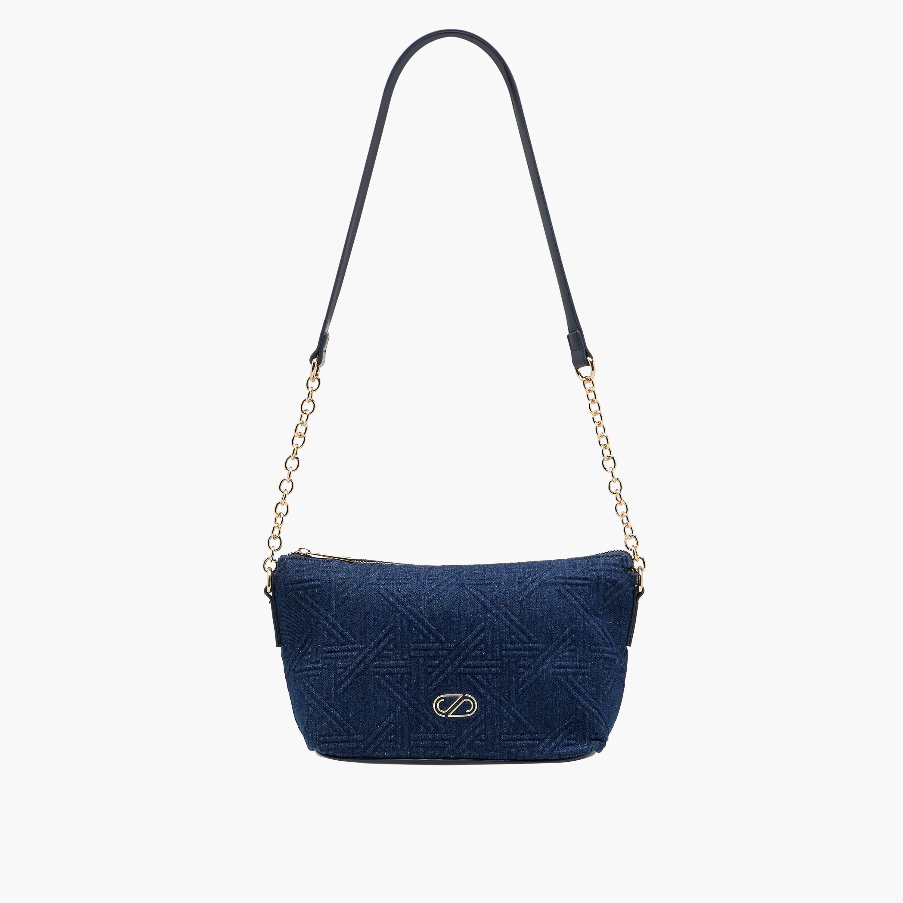 Sasha Textured Crossbody Bag with Chain Detail Strap-women-bagsandwallets-handbags-image-1
