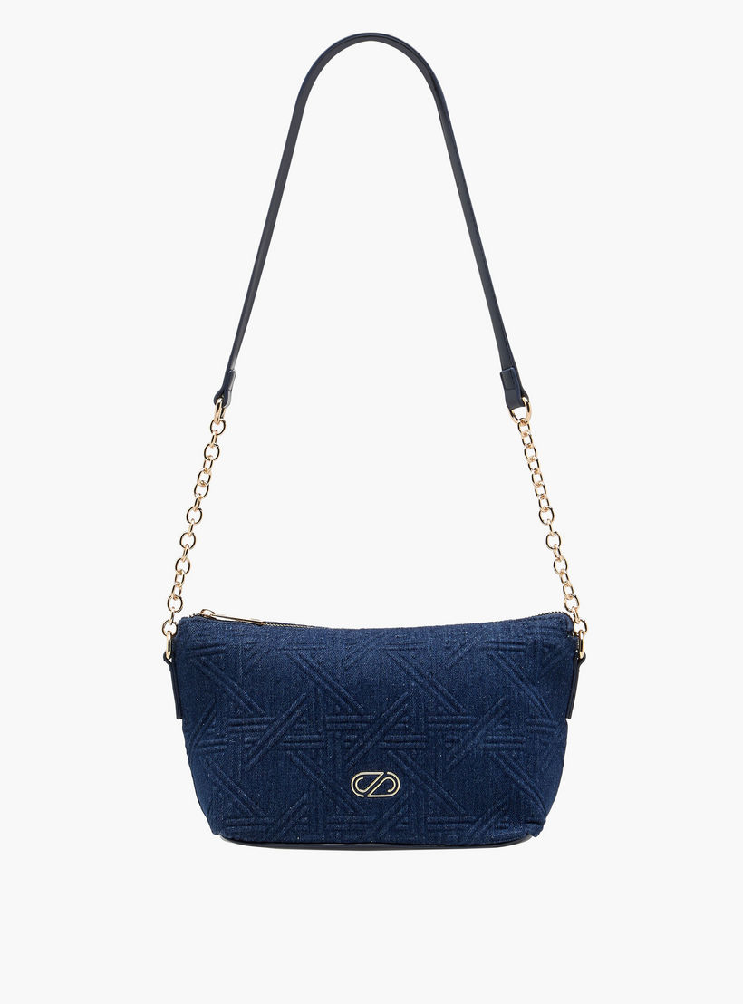 Sasha Textured Crossbody Bag with Chain Detail Strap-women-bagsandwallets-handbags-image-1