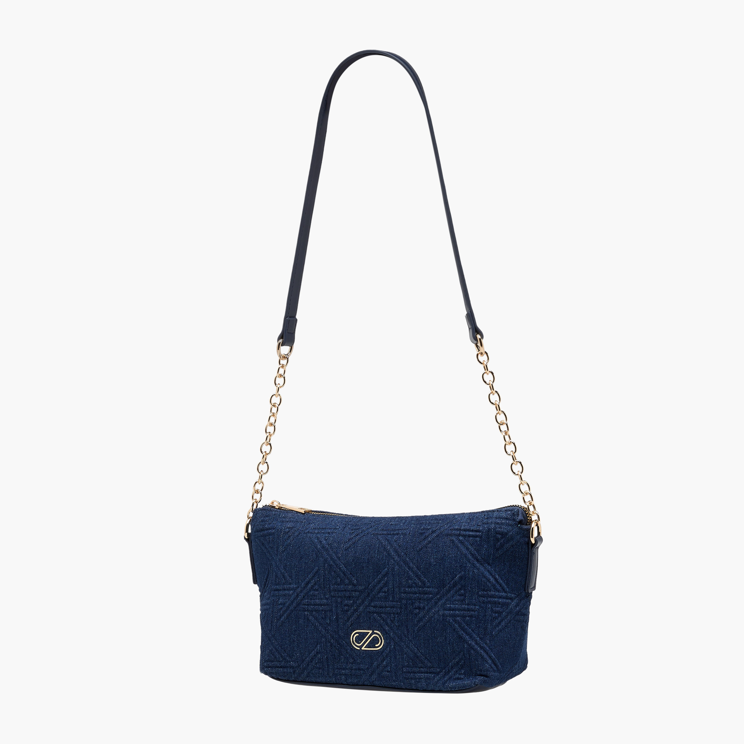 Sasha Textured Crossbody Bag with Chain Detail Strap-women-bagsandwallets-handbags-image-3