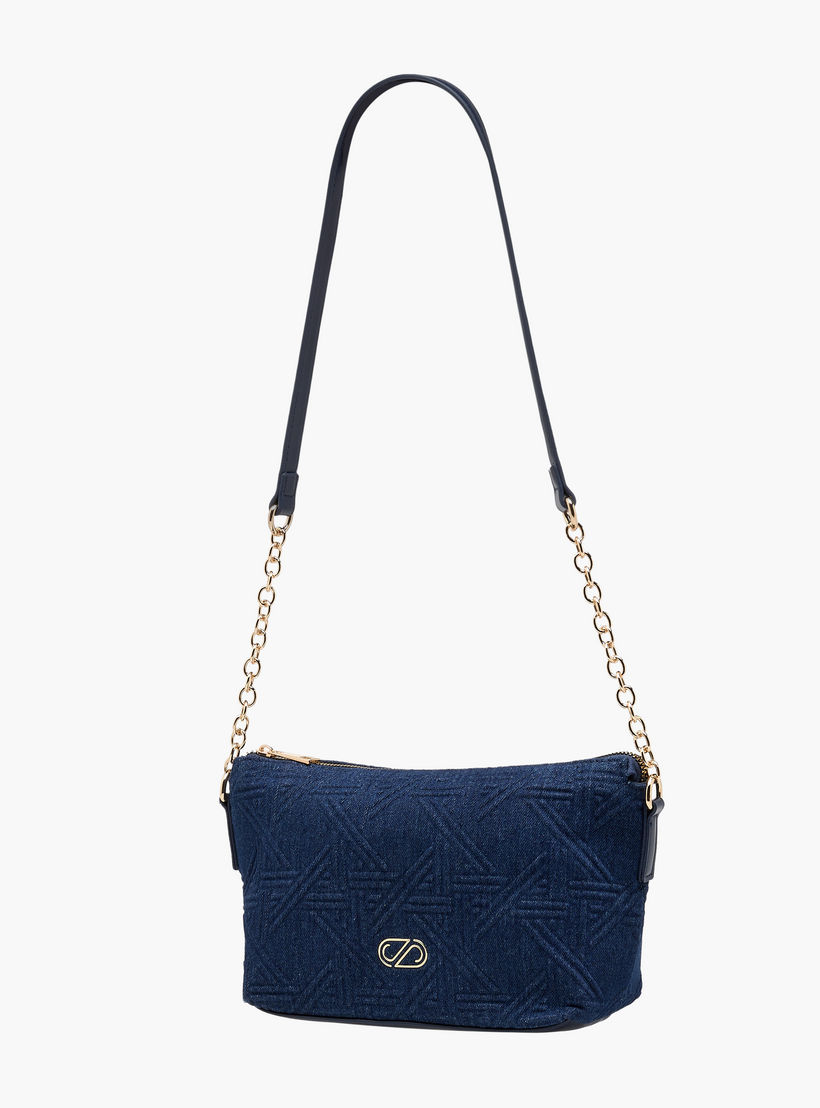 Sasha Textured Crossbody Bag with Chain Detail Strap-women-bagsandwallets-handbags-image-3