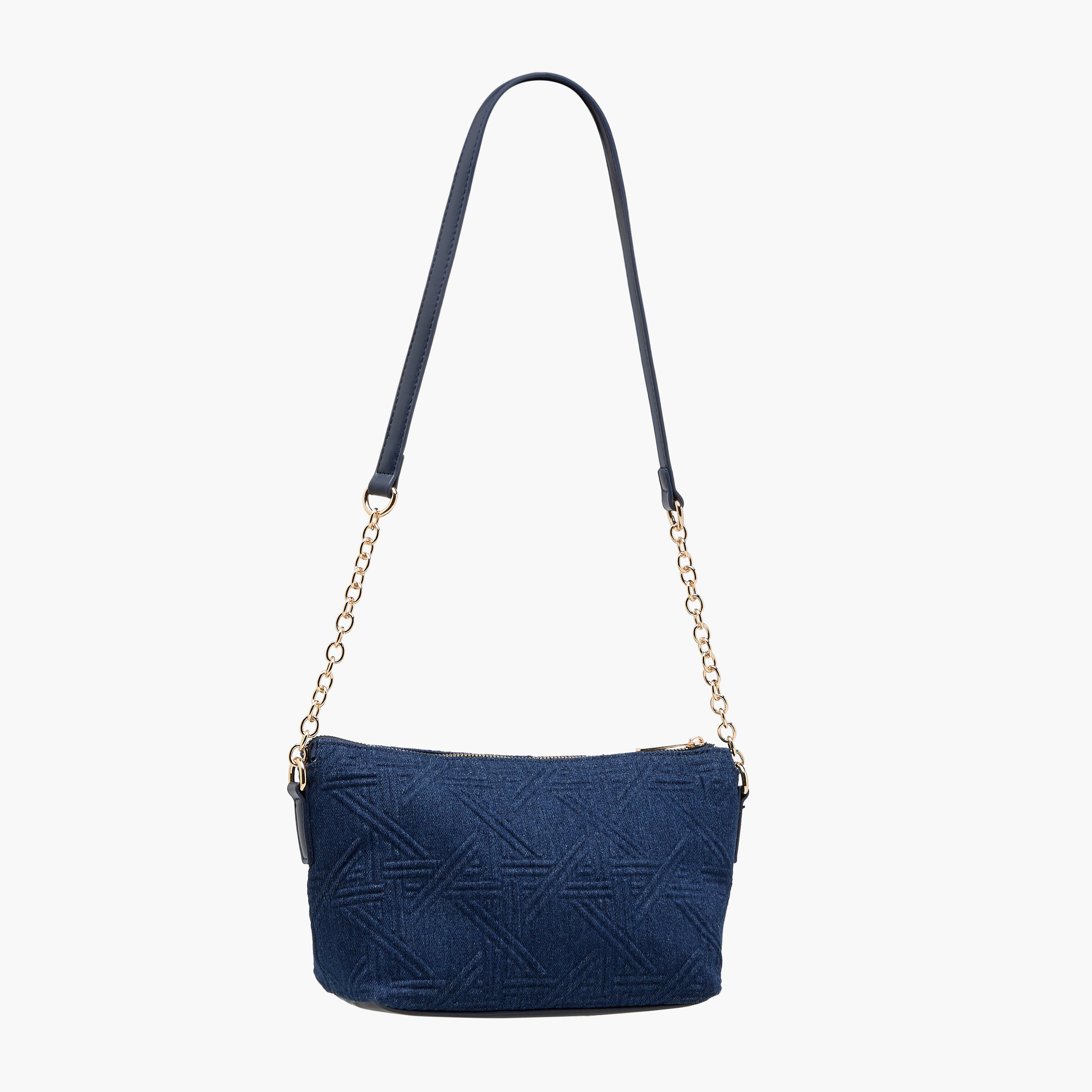 Sasha Textured Crossbody Bag with Chain Detail Strap-women-bagsandwallets-handbags-image-4