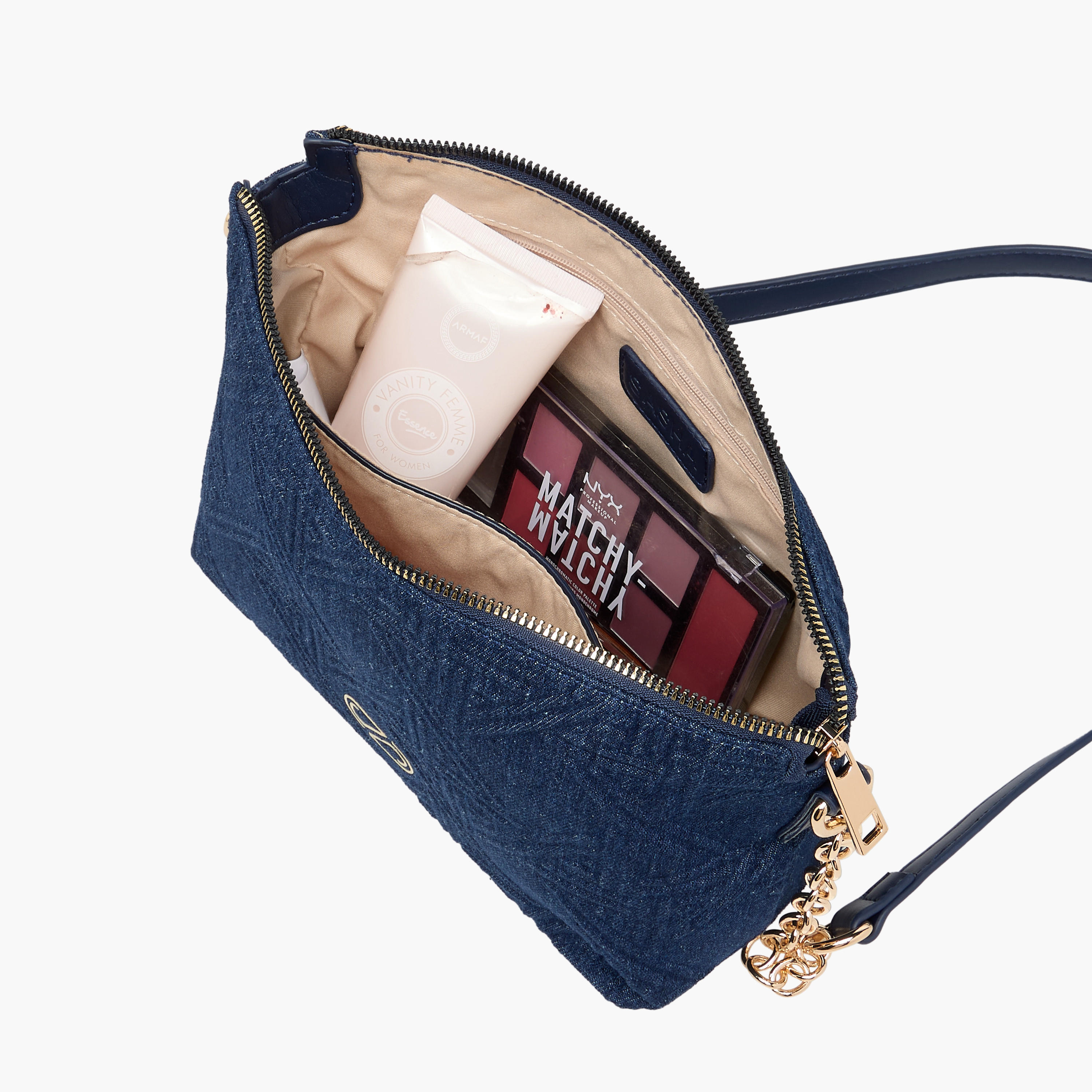Sasha Textured Crossbody Bag with Chain Detail Strap-women-bagsandwallets-handbags-image-8