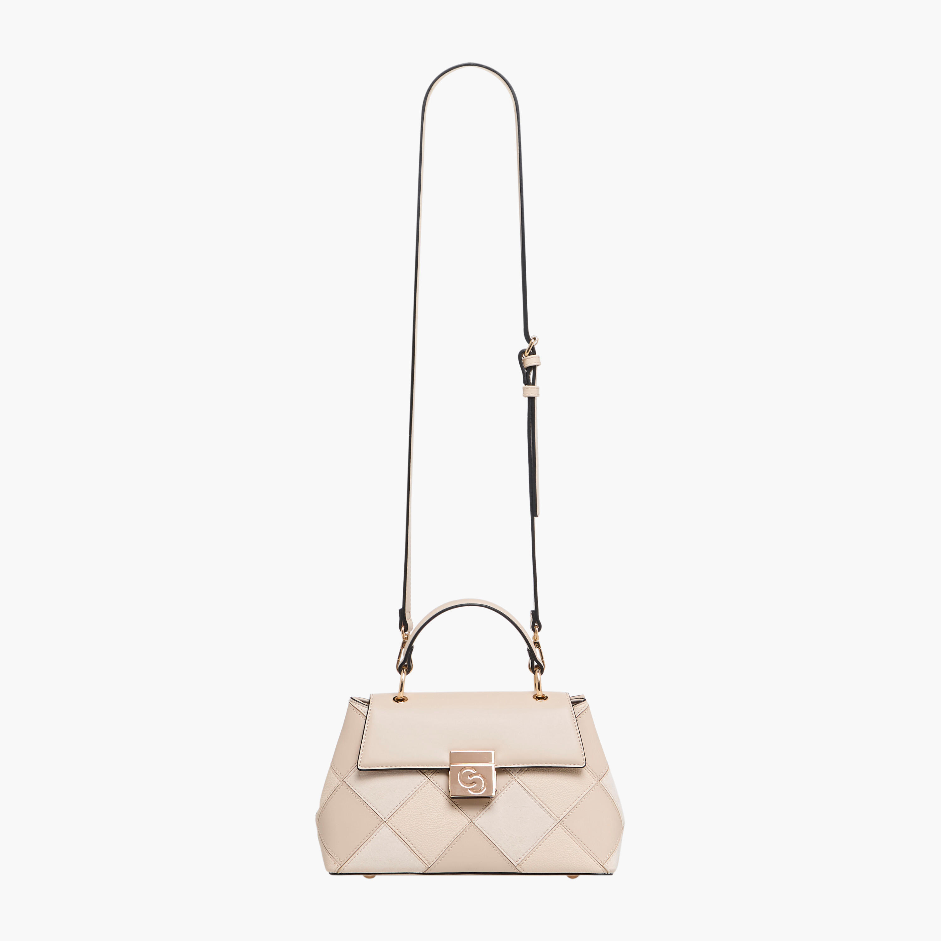 Celeste Panelled Satchel Bag with Detachable Strap and Flap Closure-women-bagsandwallets-handbags-image-2
