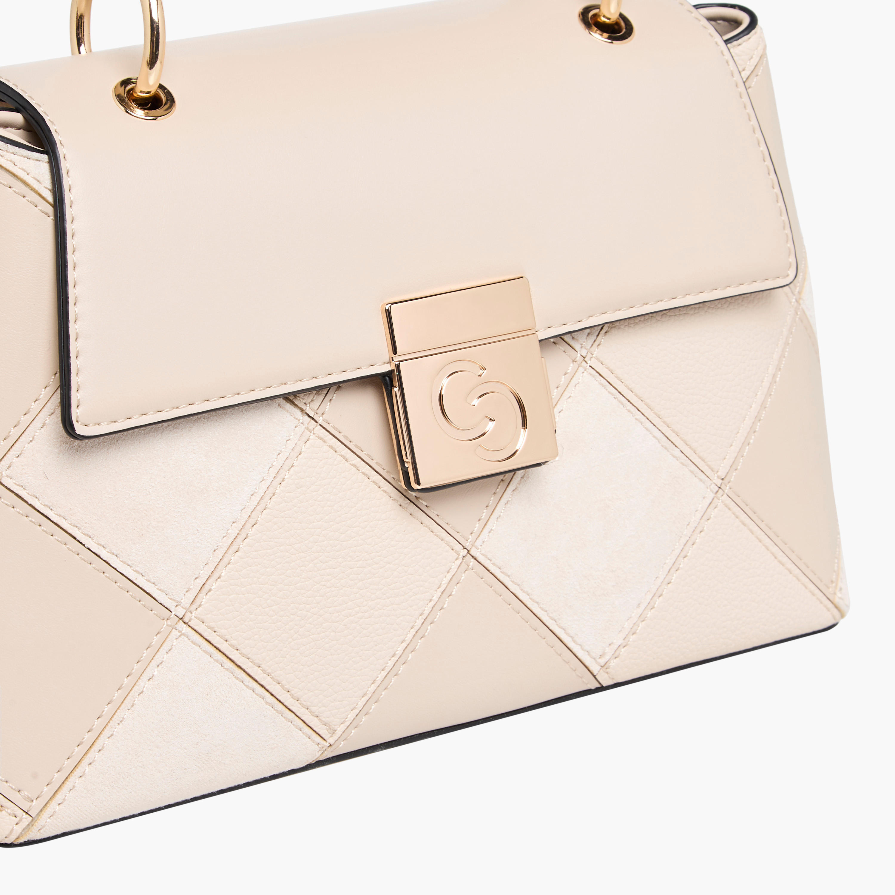 Celeste Panelled Satchel Bag with Detachable Strap and Flap Closure-women-bagsandwallets-handbags-image-4