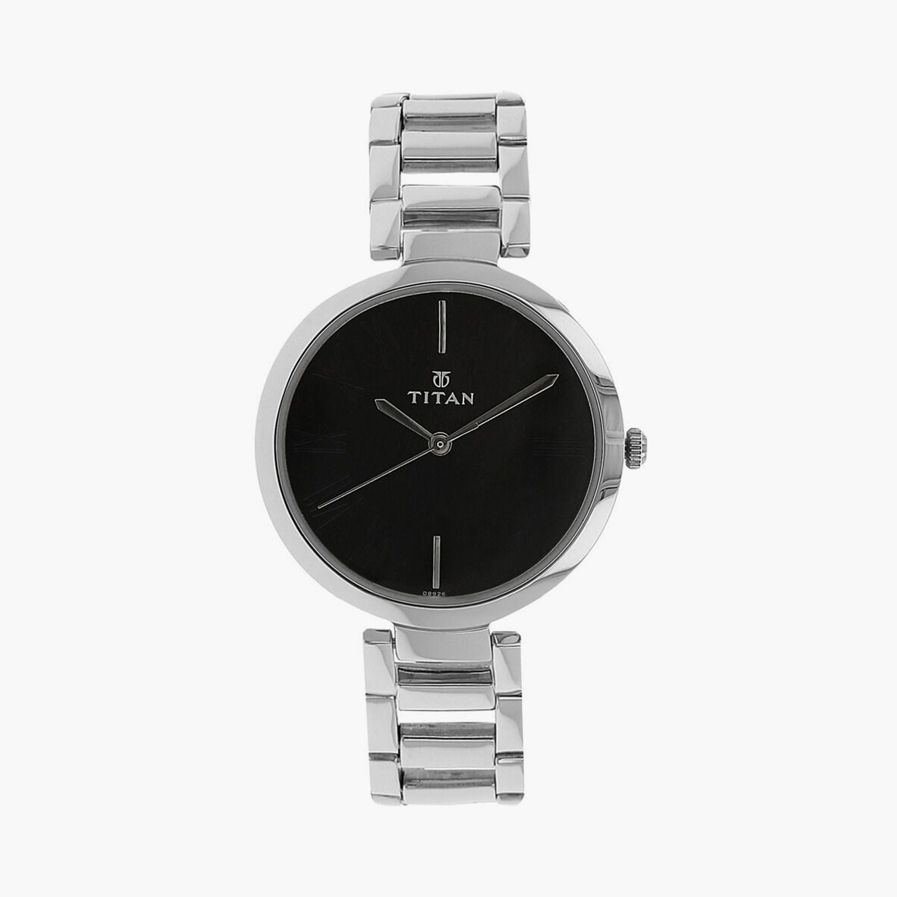 Titan Women's 35 MM Silver Analog Stainless Steel Watch | 2480SM02-women-watchesandjewellery-watches-image-1