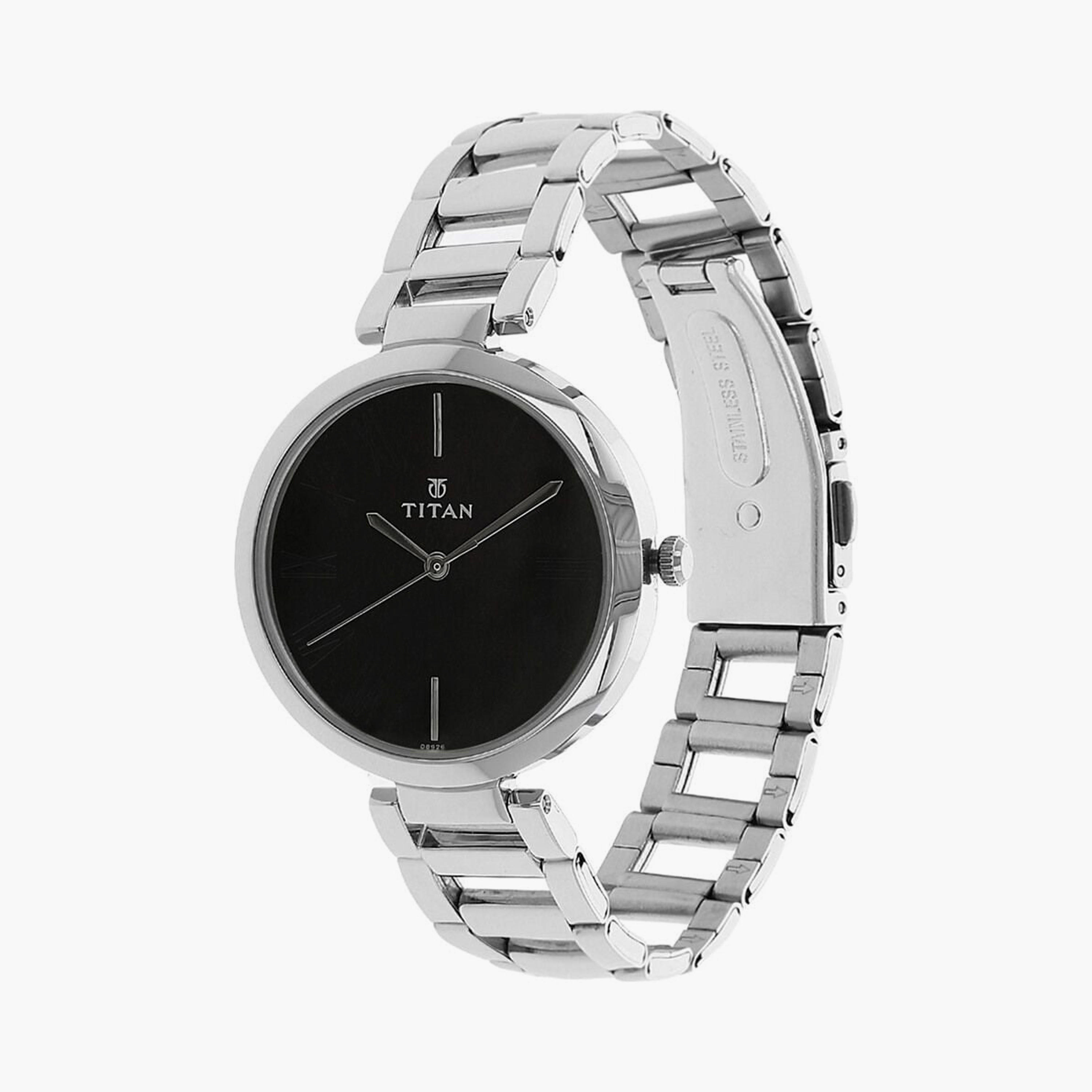 ساعة يد نسائية تيتان بقطر 35 مم أنالوج فضية ستانلس ستيل | 2480SM02-women-watchesandjewellery-watches-image-2