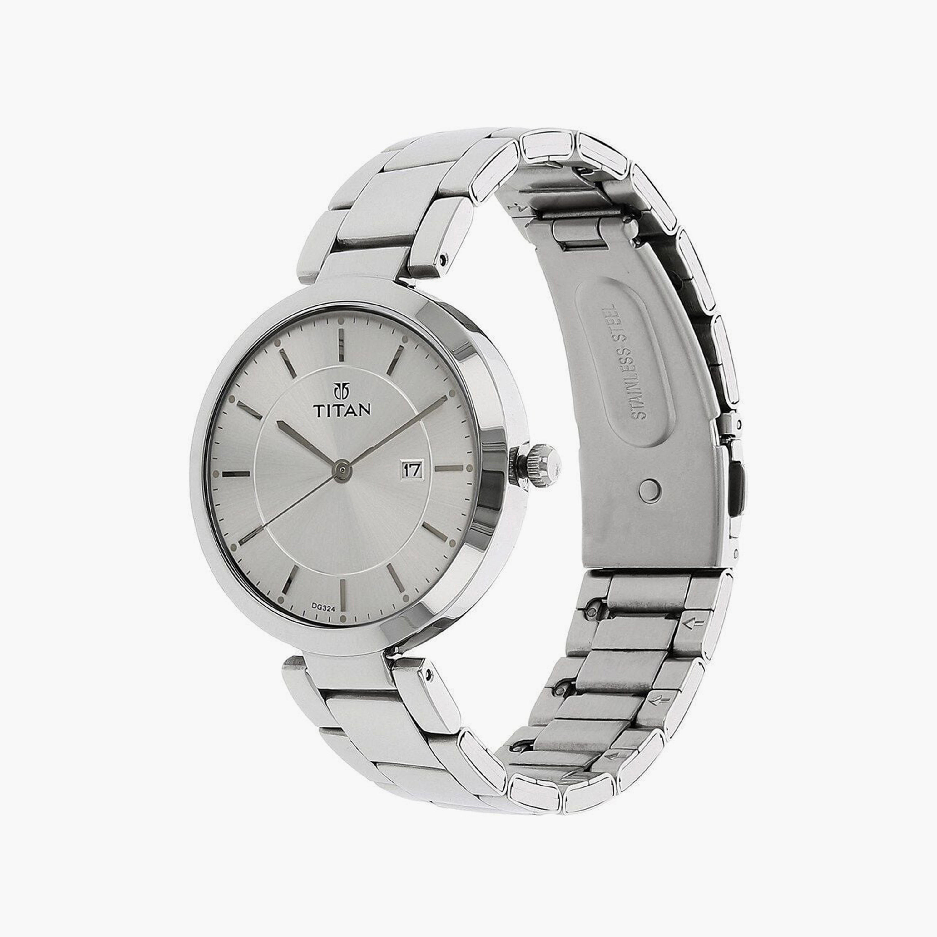 Titan Women's 35 MM Silver Analog Stainless Steel Watch | 2480SM07-women-watchesandjewellery-watches-image-2