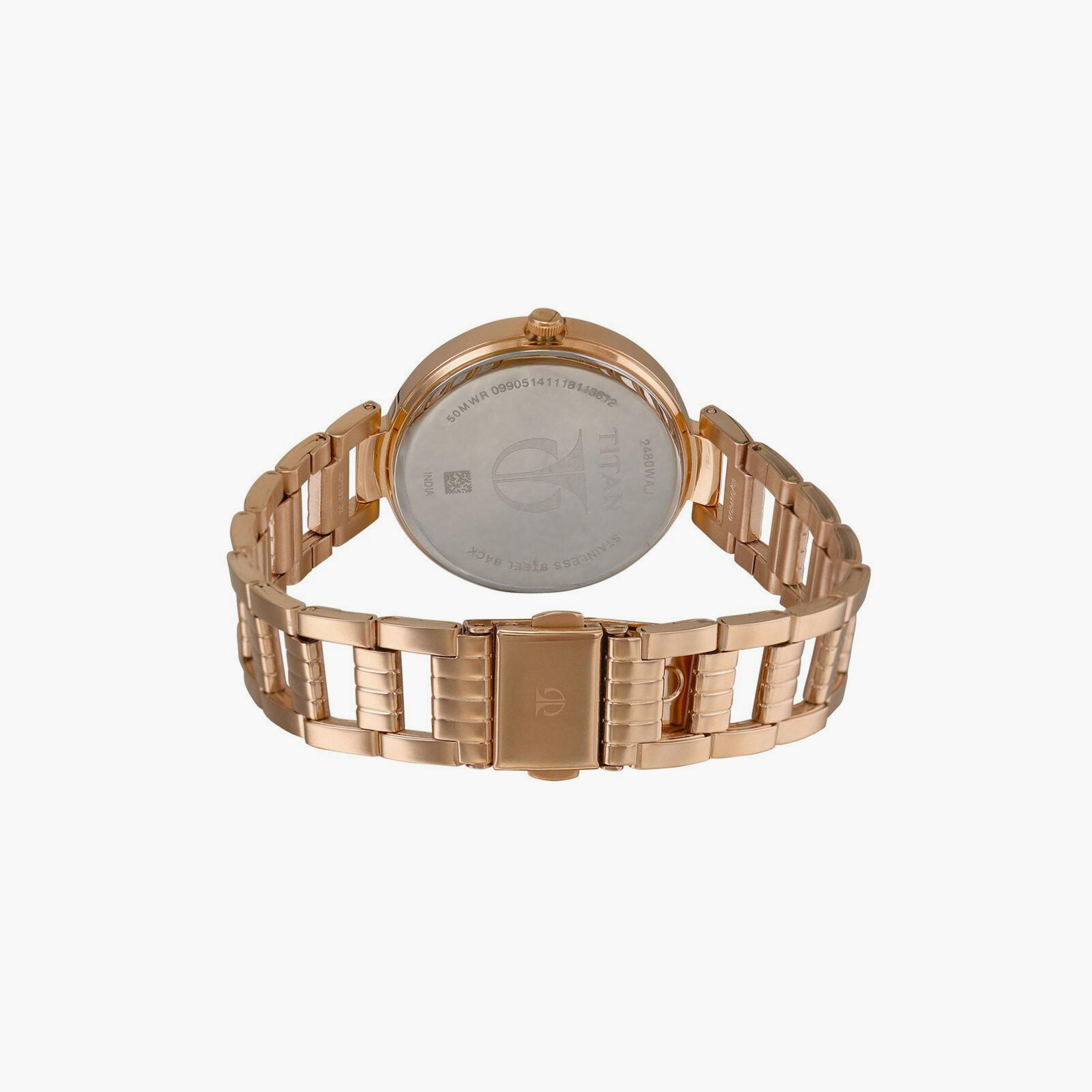Titan Women's 35 MM Rose Gold Analog Stainless Steel Watch | 2480WM03-women-watchesandjewellery-watches-image-3