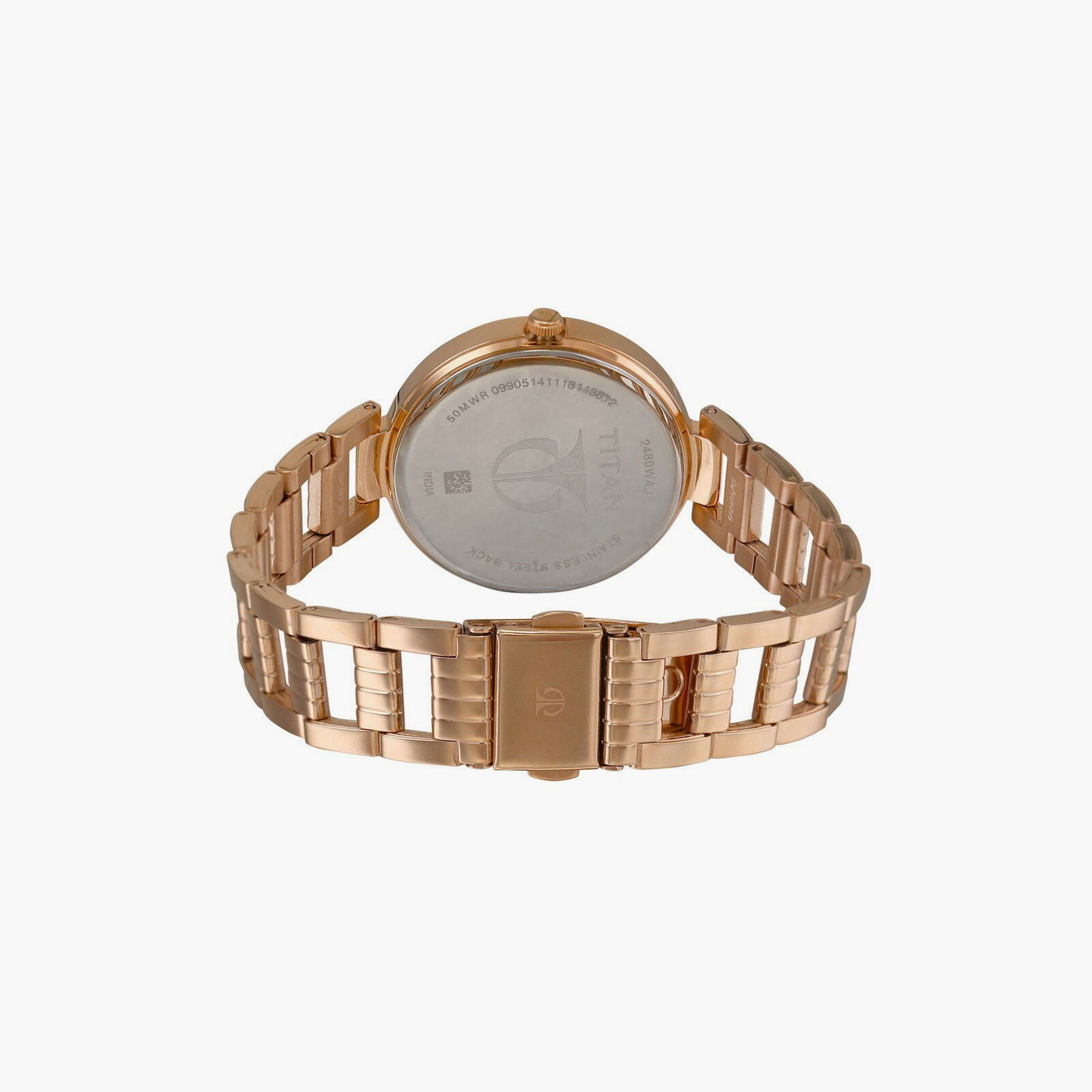 Titan Women's 35 MM Rose Gold Analog Stainless Steel Watch | 2480WM03-women-watchesandjewellery-watches-image-3