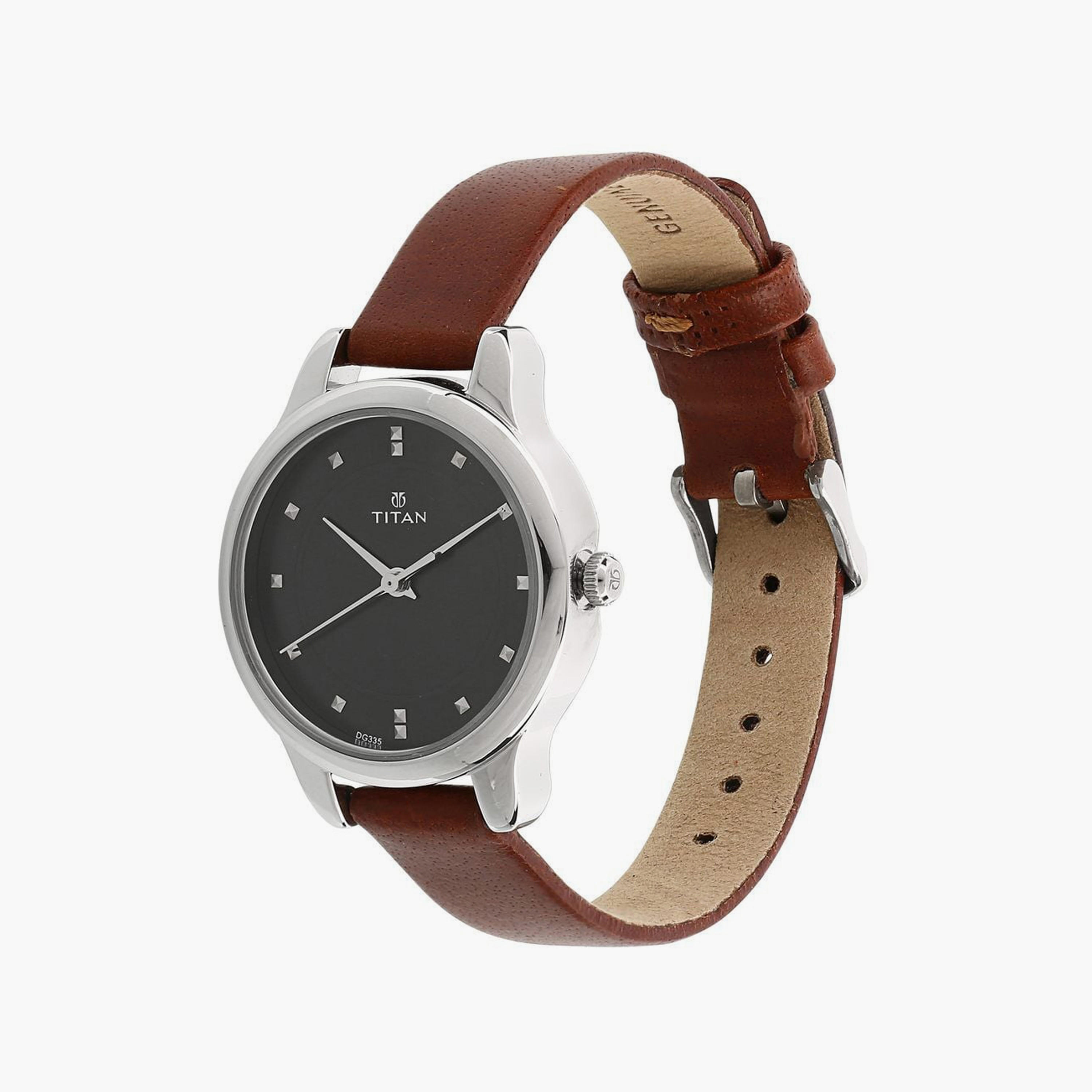 ساعة يد نسائية تيتان بقطر 31 مم أنالوج بنية حزام جلد | 2481SL07-women-watchesandjewellery-watches-image-2