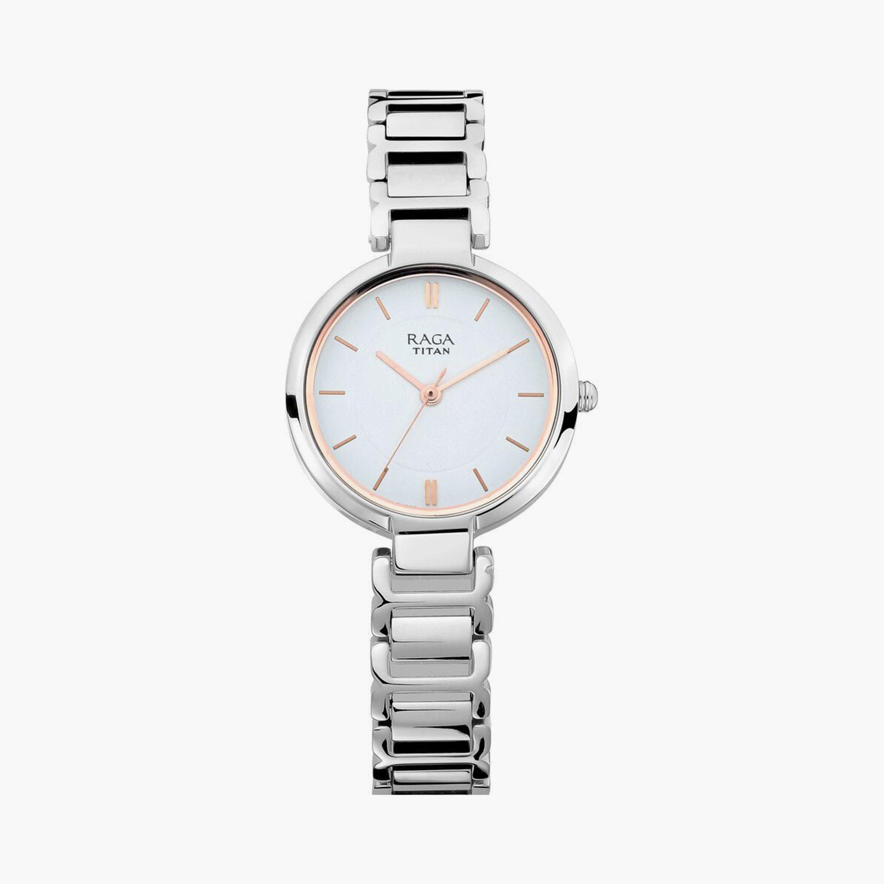 Titan Women's 29 MM Silver Analog Stainless Steel Watch | 2608SM01-women-watchesandjewellery-watches-image-1