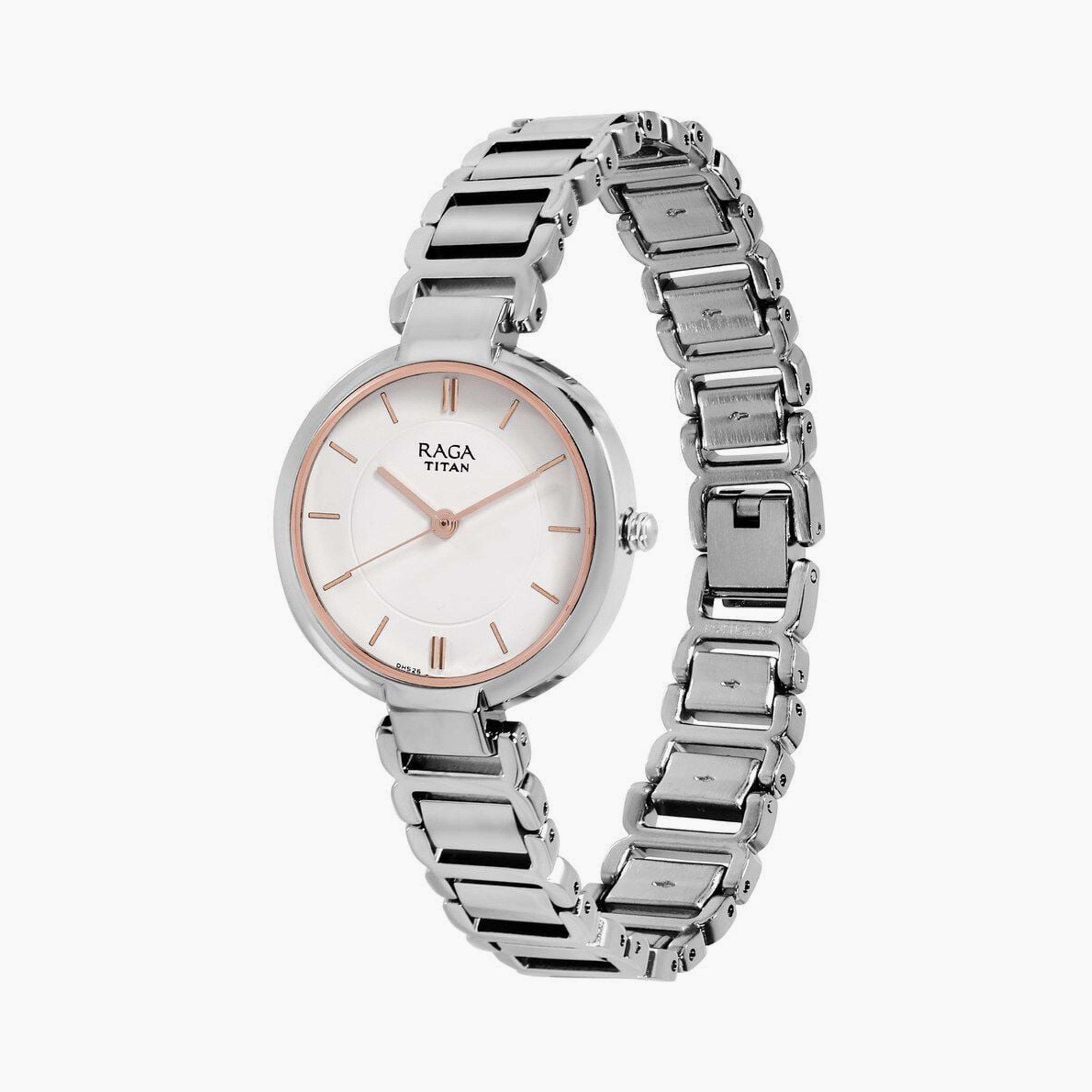 Titan Women's 29 MM Silver Analog Stainless Steel Watch | 2608SM01-women-watchesandjewellery-watches-image-2