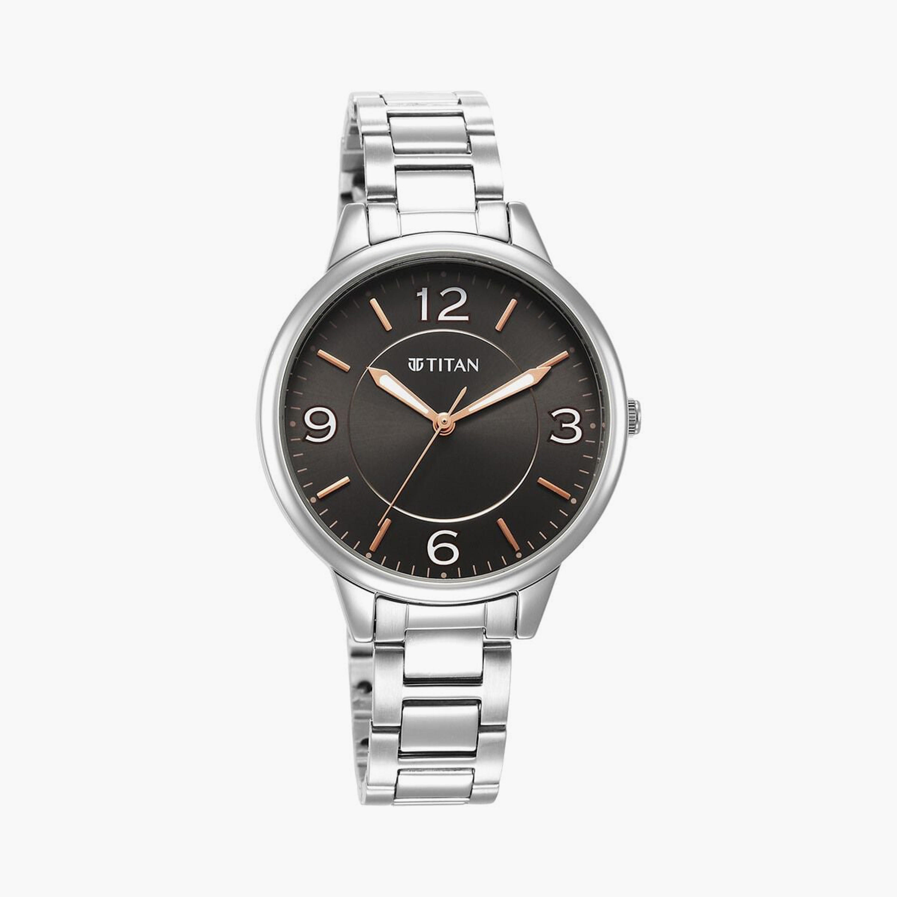ساعة يد نسائية تيتان بقطر 37 مم أنالوج فضية ستانلس ستيل | 2617SM07-women-watchesandjewellery-watches-image-6