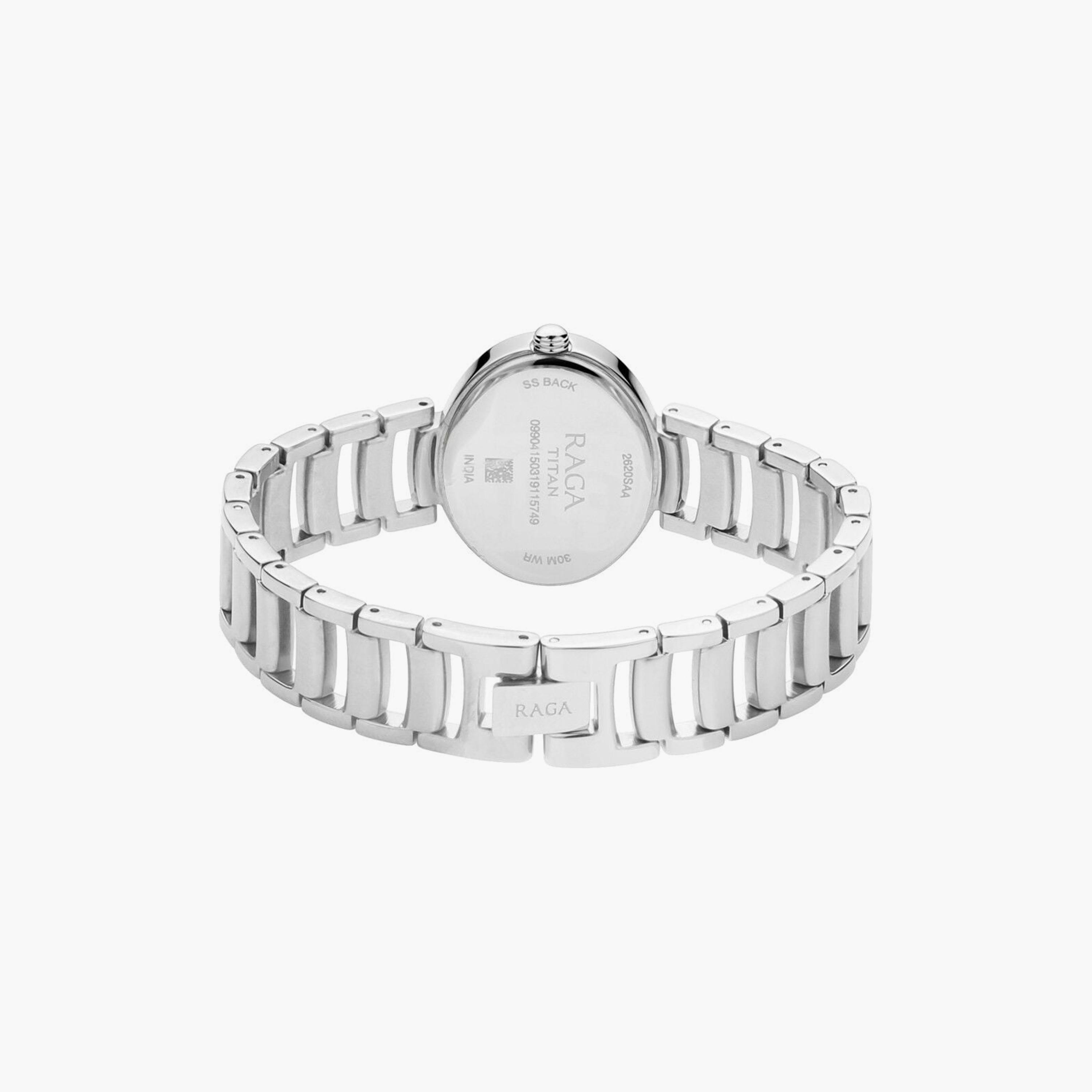 Titan Women's 30 MM Silver Analog Stainless Steel Watch | 2620SM01-women-watchesandjewellery-watches-image-3