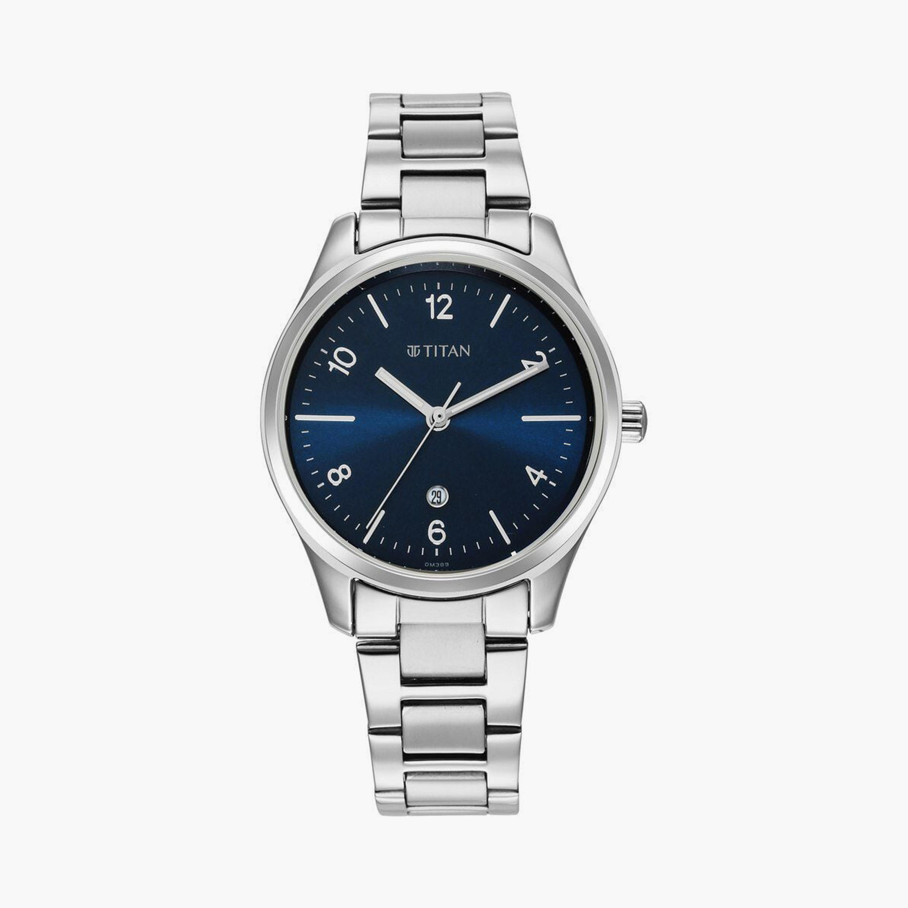 Titan Women's 33 MM Silver Analog Stainless Steel Watch | 2639SM07-women-watchesandjewellery-watches-image-1