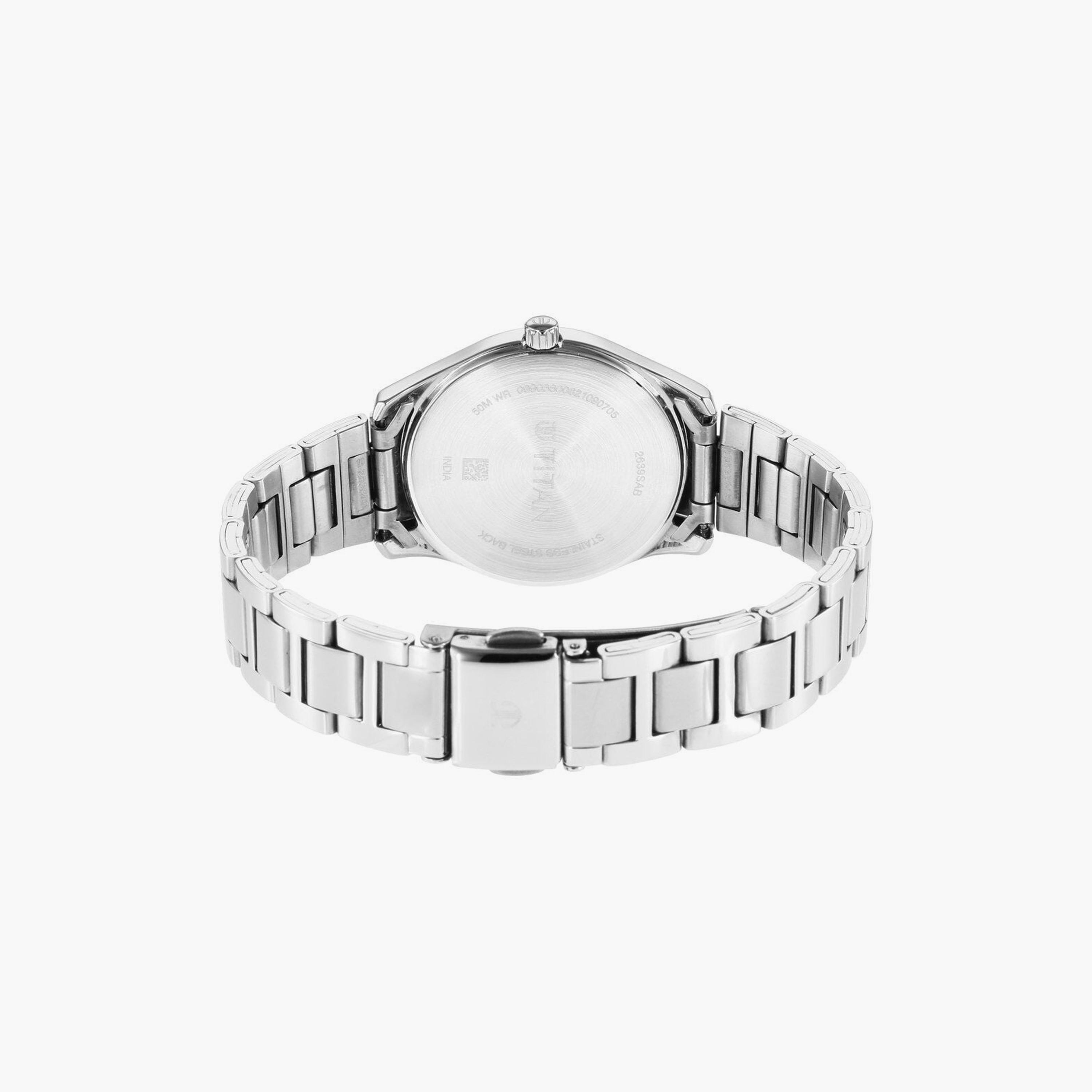 Titan Women's 33 MM Silver Analog Stainless Steel Watch | 2639SM07-women-watchesandjewellery-watches-image-3