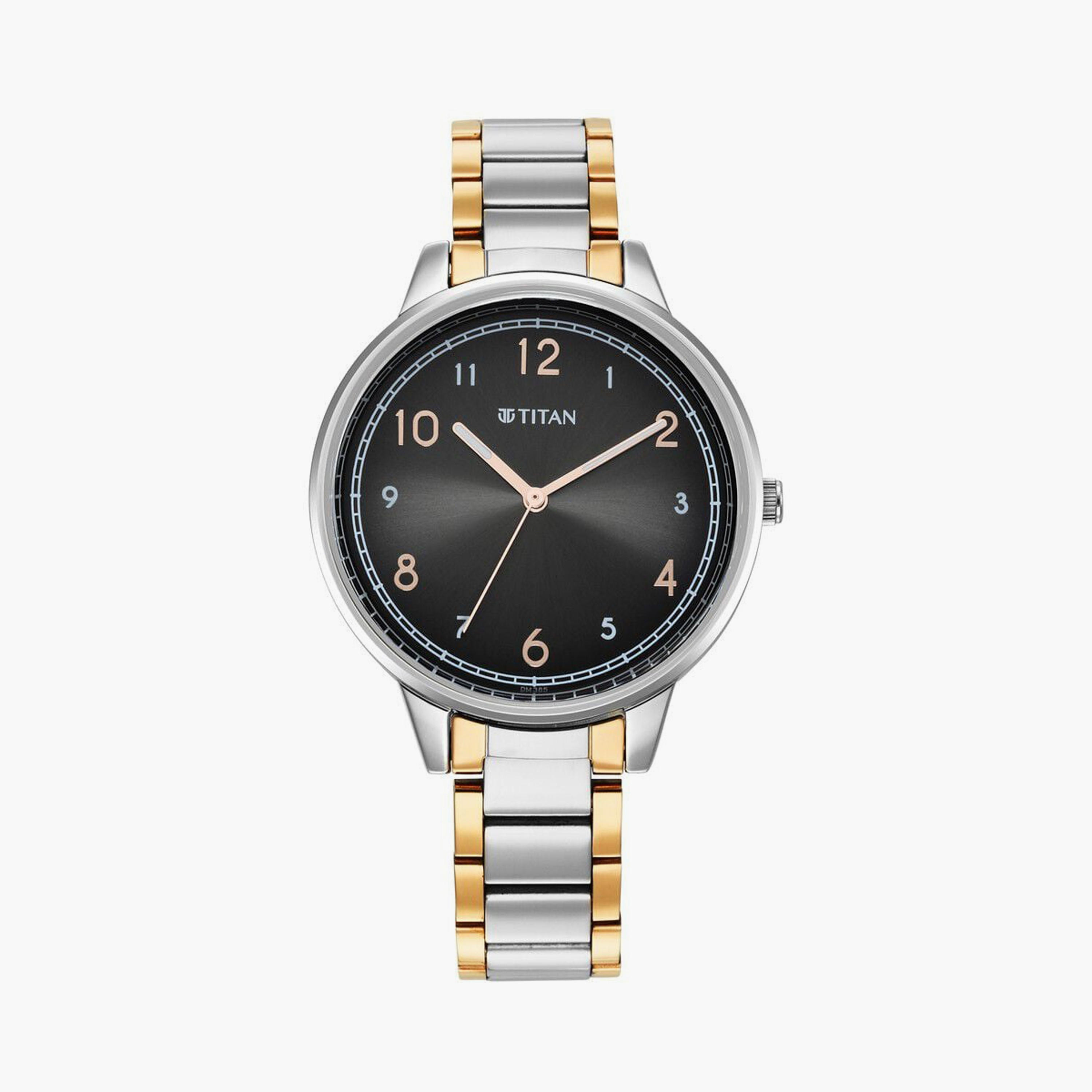 Titan Women's 37 MM Silver & Rose Gold Analog Stainless Steel Watch | 2648KM02-women-watchesandjewellery-watches-image-1