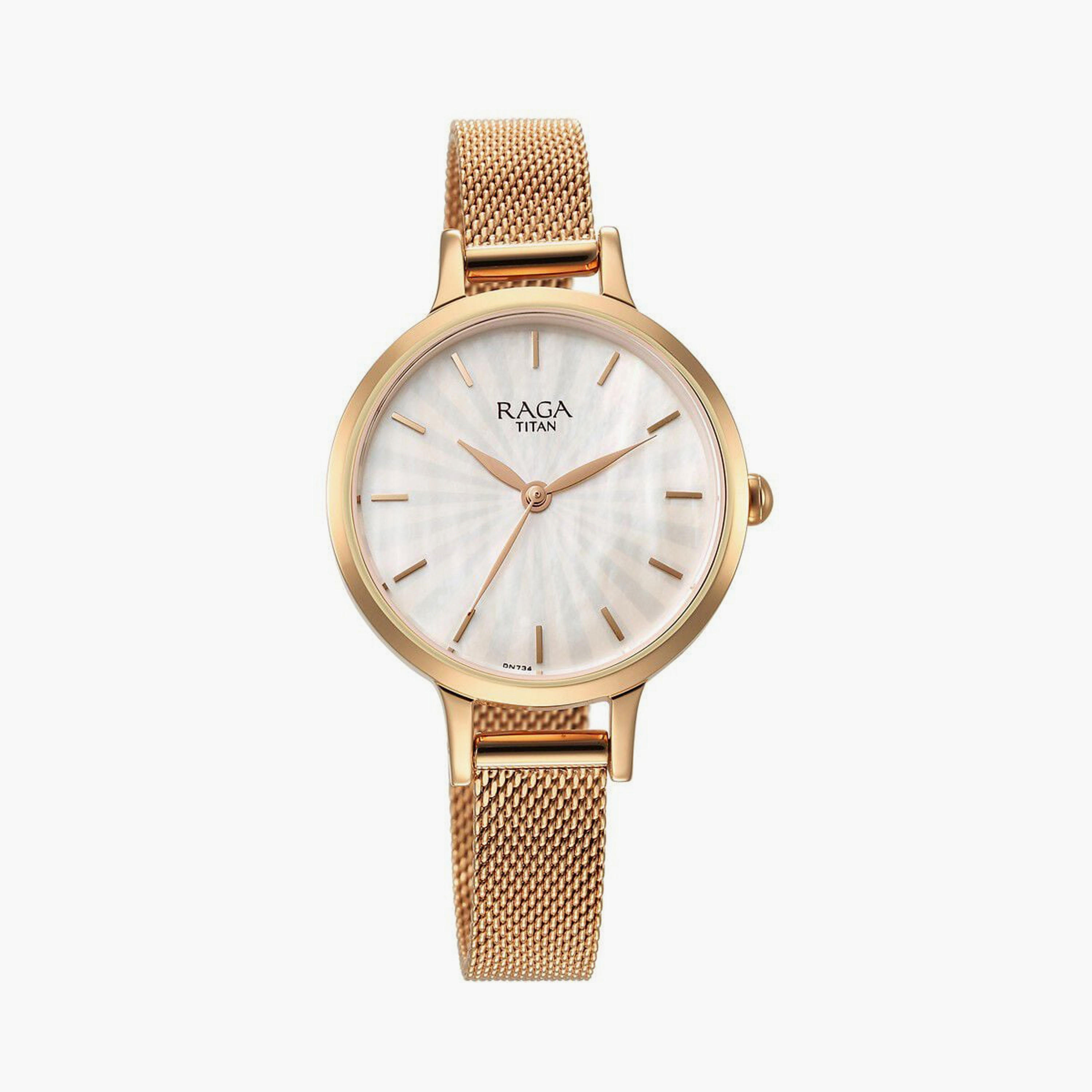 Titan Women's 28 MM Rose Gold Analog Stainless Steel Watch | 2666WM01-women-watchesandjewellery-watches-image-1