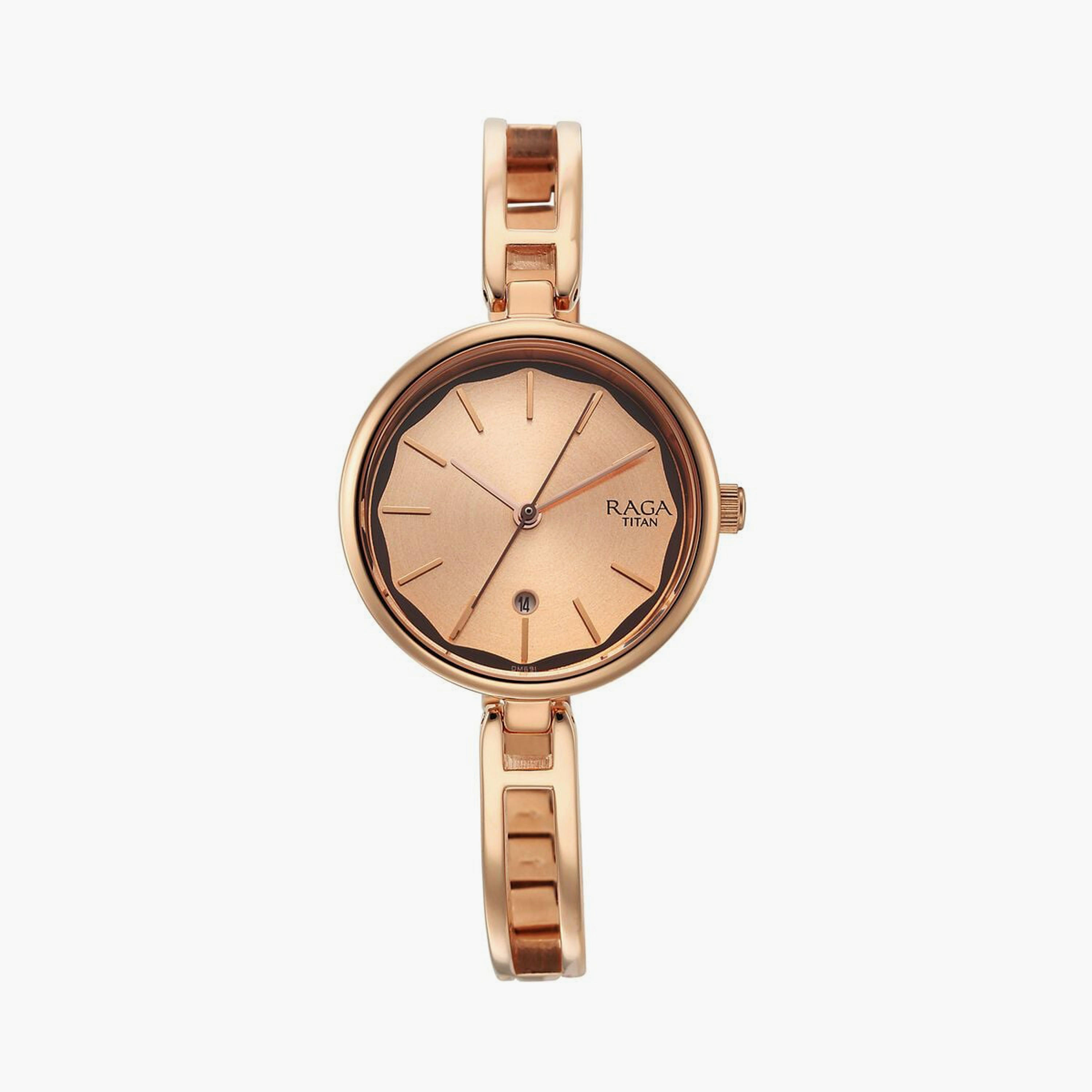 Titan Women's 31 MM Rose Gold Analog Stainless Steel Watch | 2683WM01-women-watchesandjewellery-watches-image-1