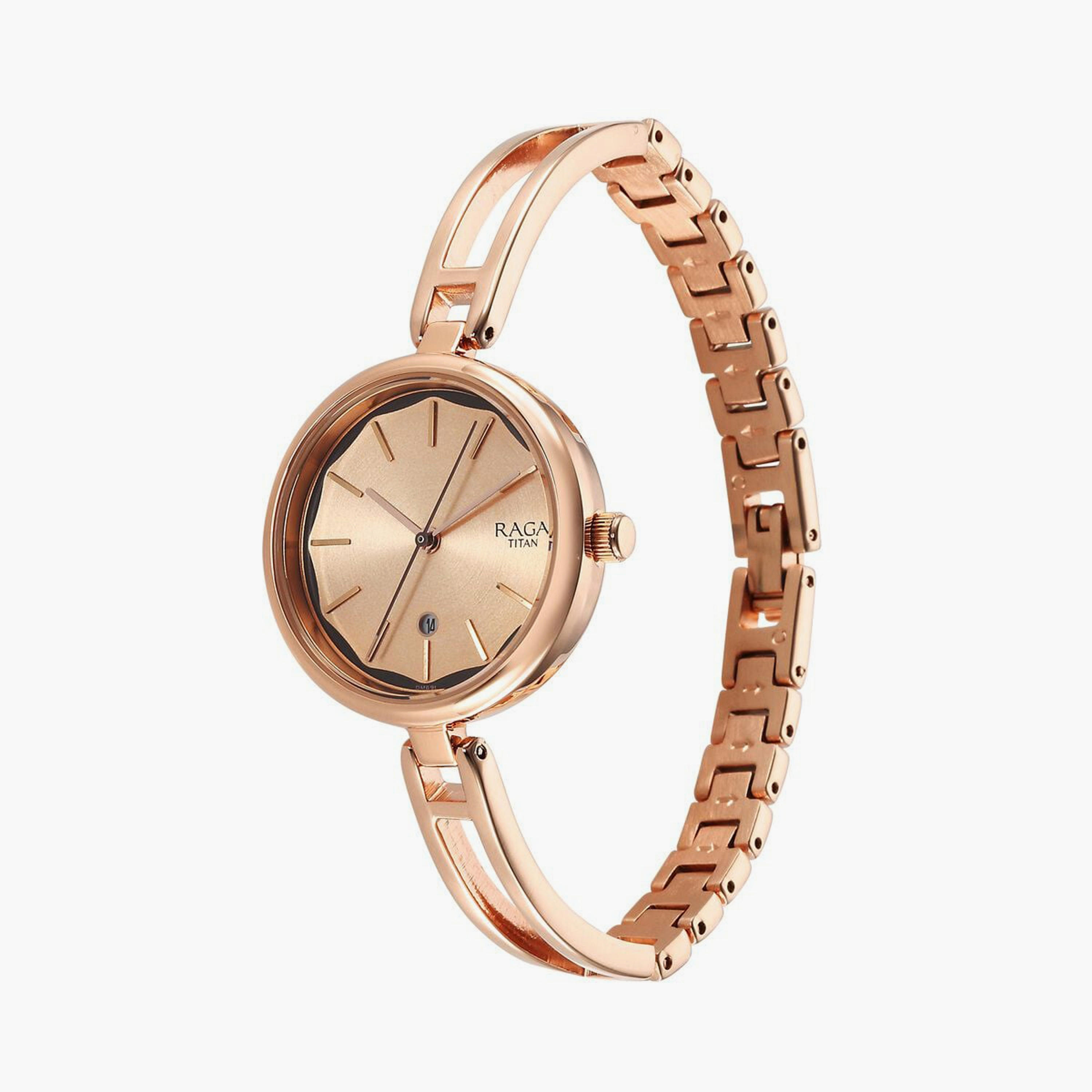 Titan Women's 31 MM Rose Gold Analog Stainless Steel Watch | 2683WM01-women-watchesandjewellery-watches-image-2