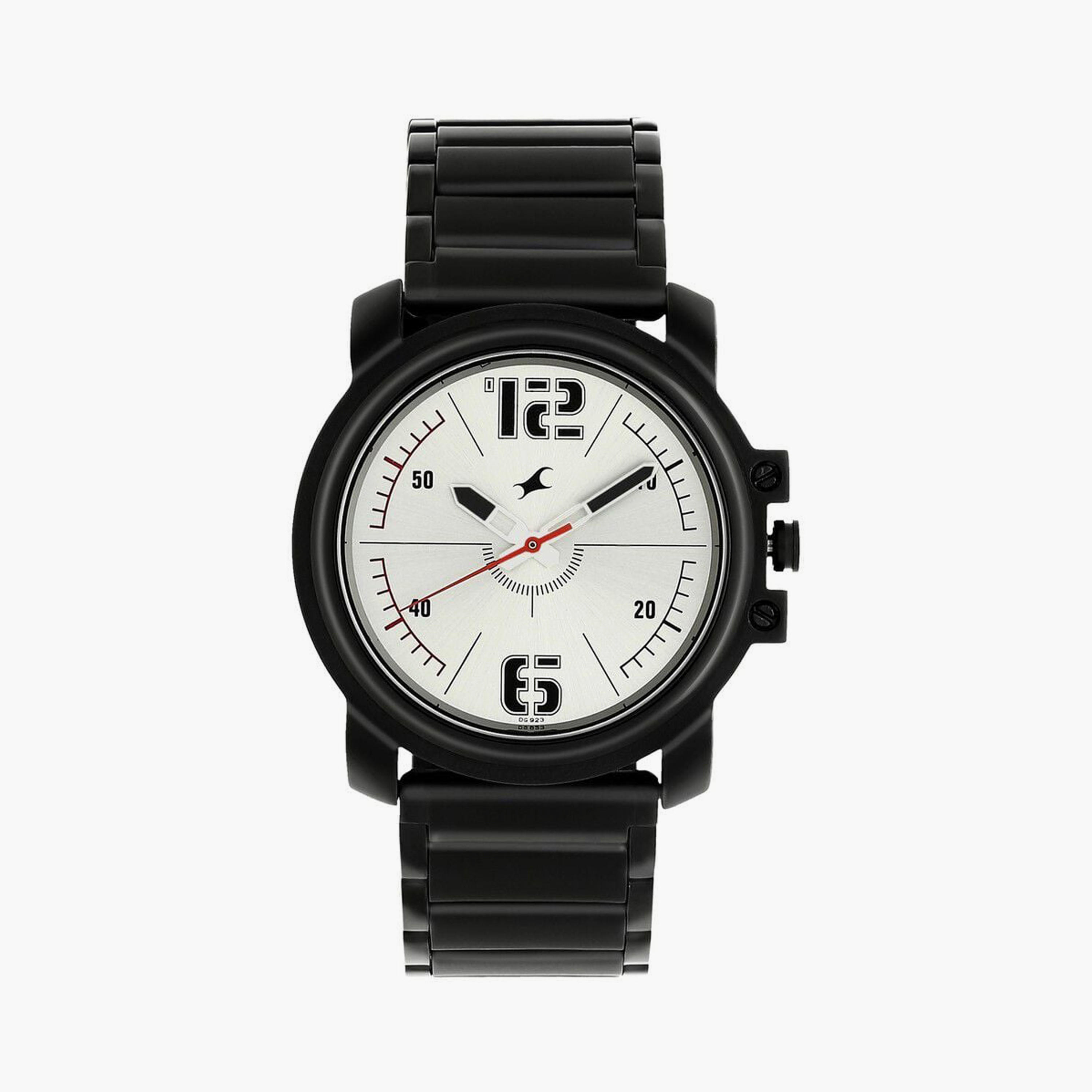ساعة يد رجالية فاستراك بقطر 42 مم أنالوج سوداء ستانلس ستيل | 3039NM01-men-watchesandjewellery-watches-image-1