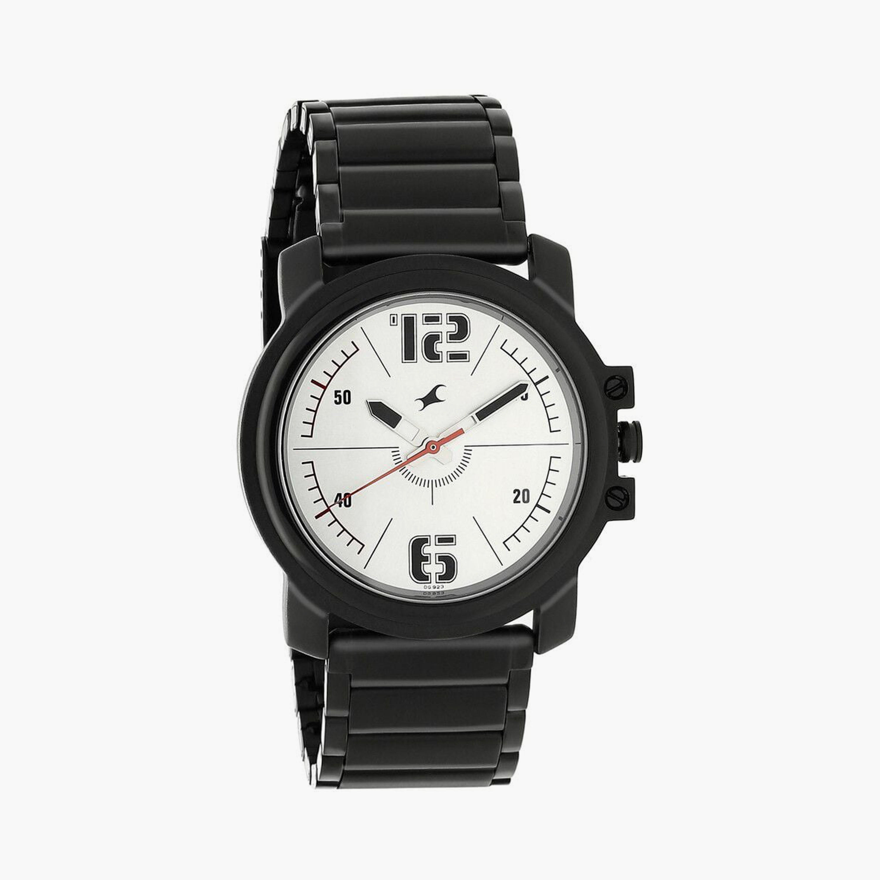 ساعة يد رجالية فاستراك بقطر 42 مم أنالوج سوداء ستانلس ستيل | 3039NM01-men-watchesandjewellery-watches-image-4