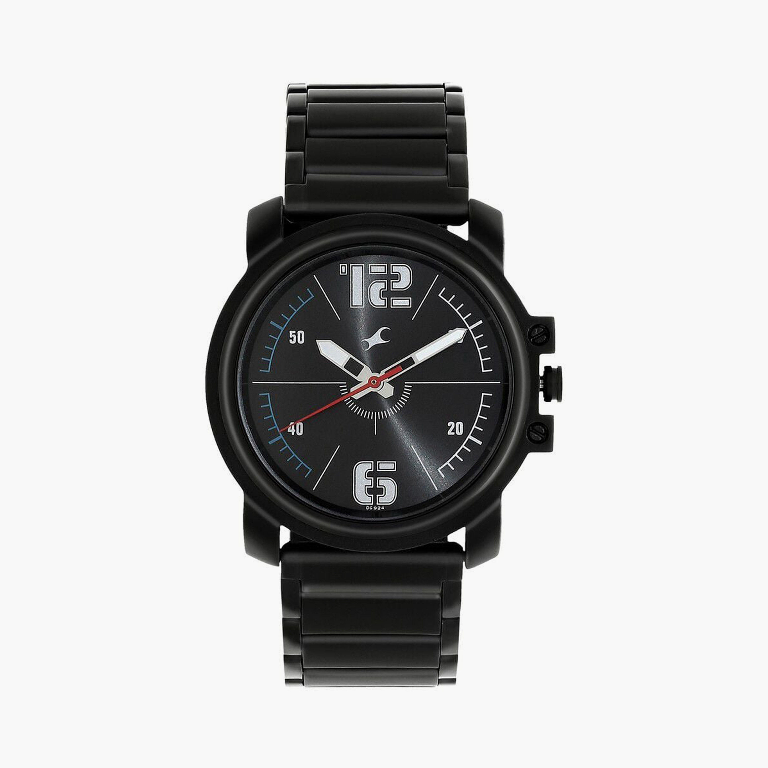 ساعة يد رجالية فاستراك بقطر 42 مم أنالوج سوداء ستانلس ستيل | 3039NM01-men-watchesandjewellery-watches-image-7