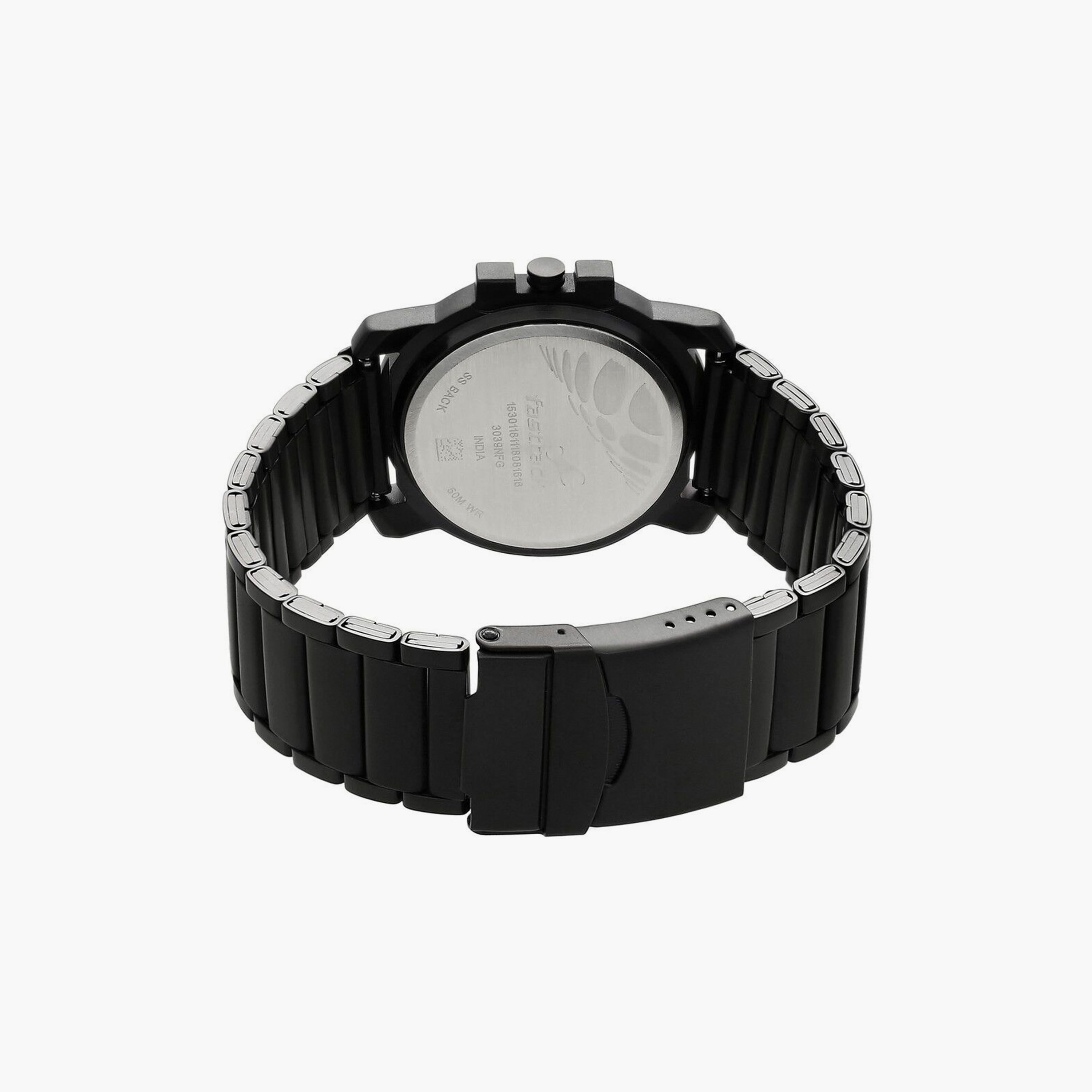 Fastrack Men's 42 MM Black Analog Stainless Steel Watch | 3039NM01-men-watchesandjewellery-watches-image-3
