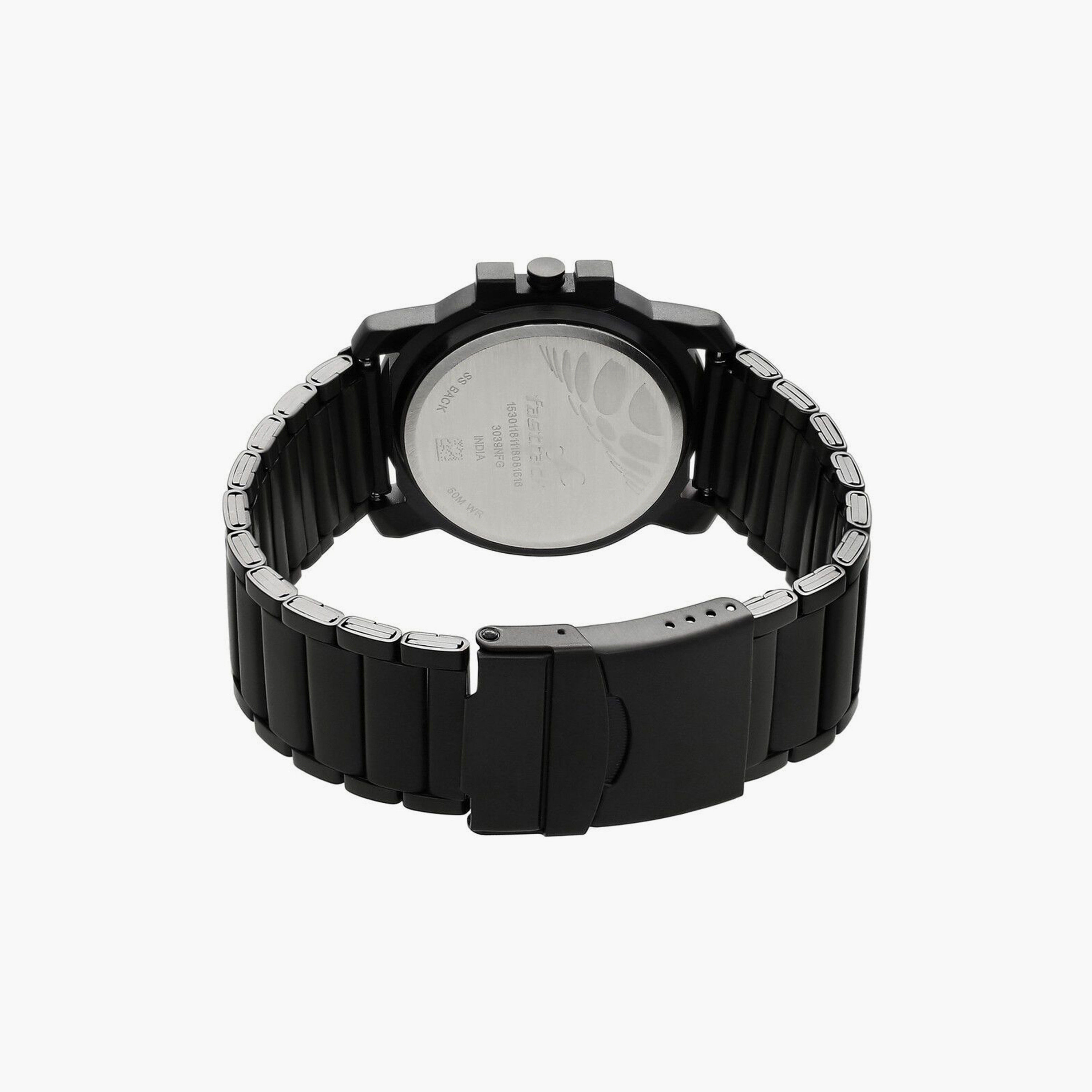 ساعة يد رجالية فاستراك بقطر 42 مم أنالوج سوداء ستانلس ستيل | 3039NM01-men-watchesandjewellery-watches-image-9