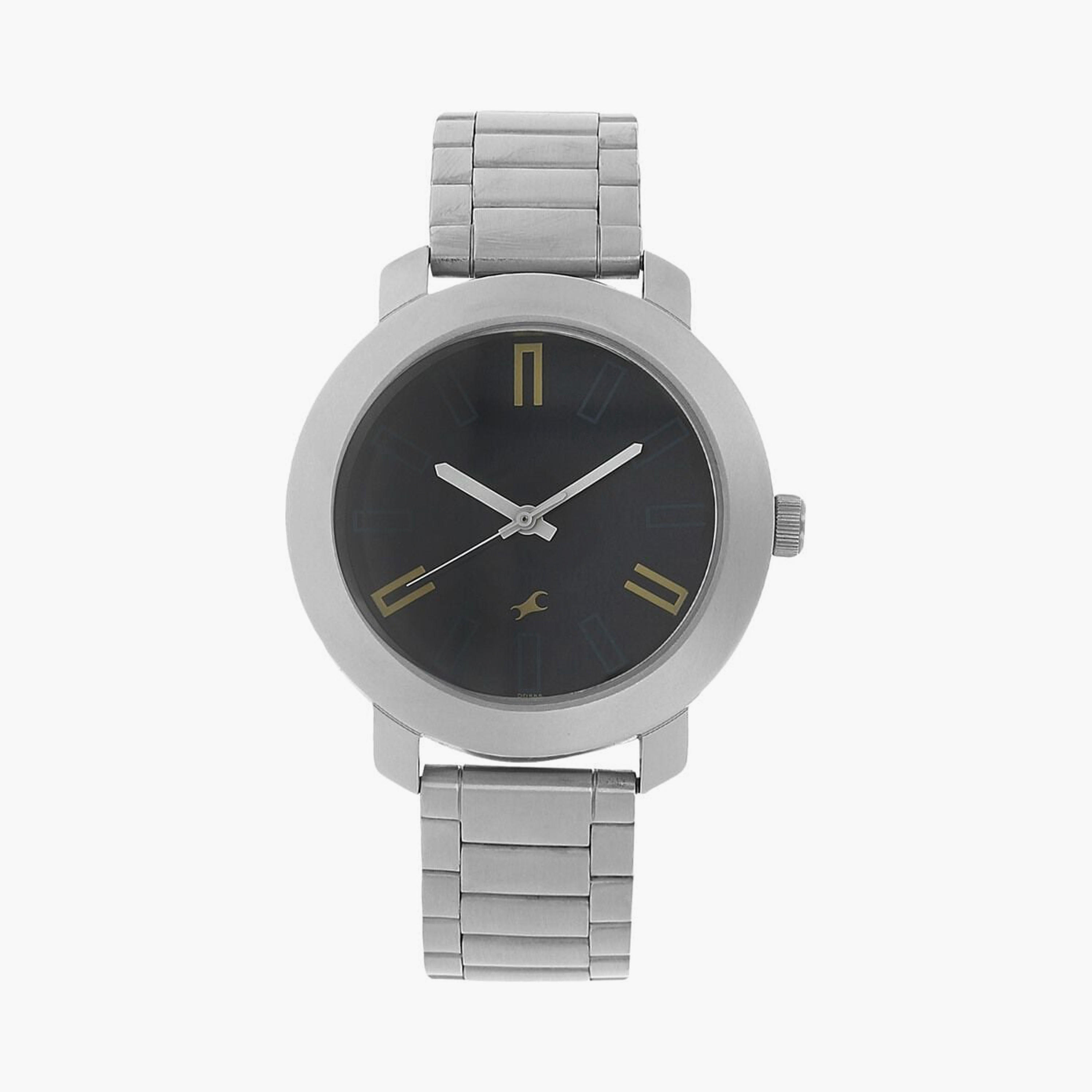 Fastrack Men's 45 MM Silver Analog Stainless Steel Watch | 3120SM02-men-watchesandjewellery-watches-image-1