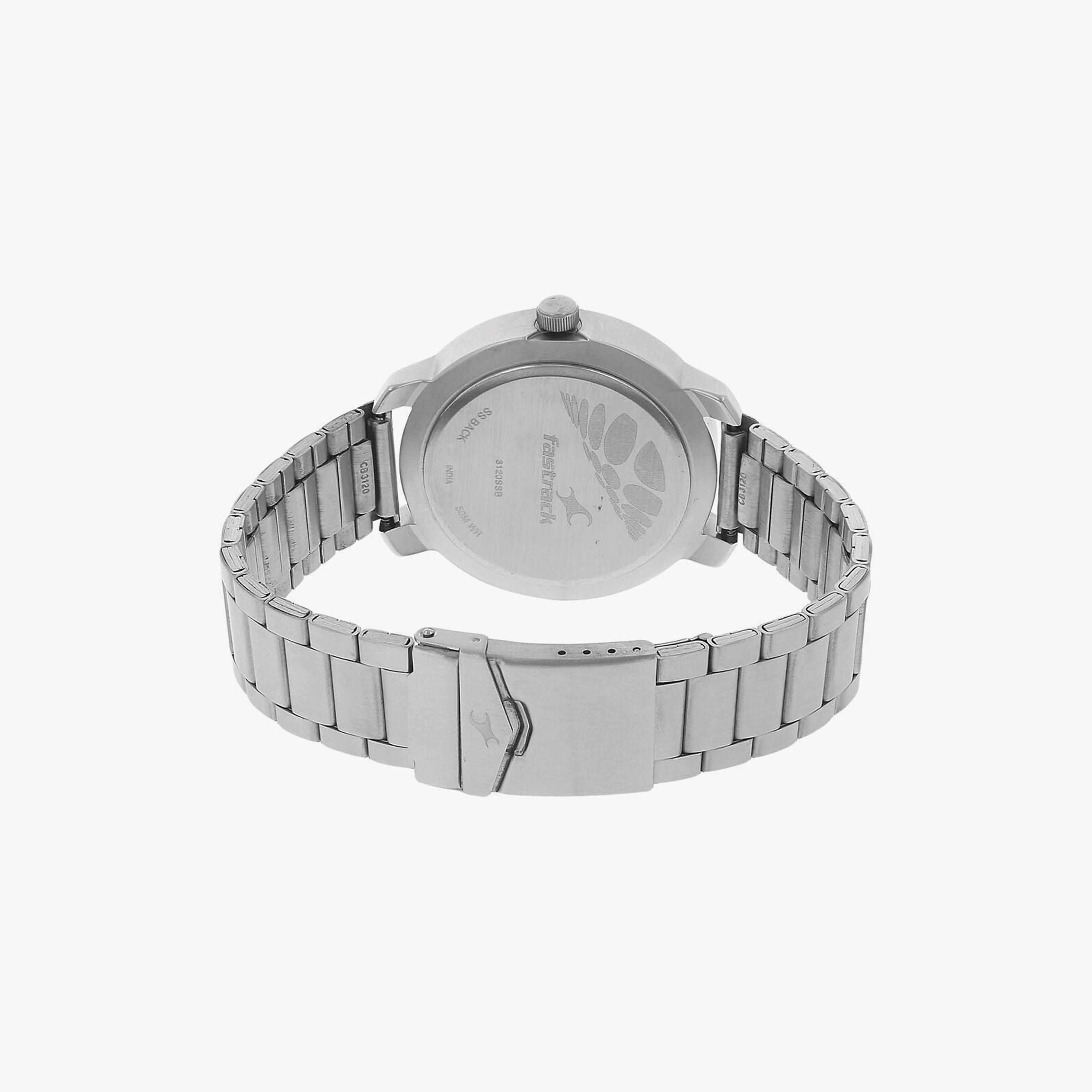 ساعة يد رجالية فاستراك بقطر 45 مم أنالوج فضية ستانلس ستيل | 3120SM02-men-watchesandjewellery-watches-image-3