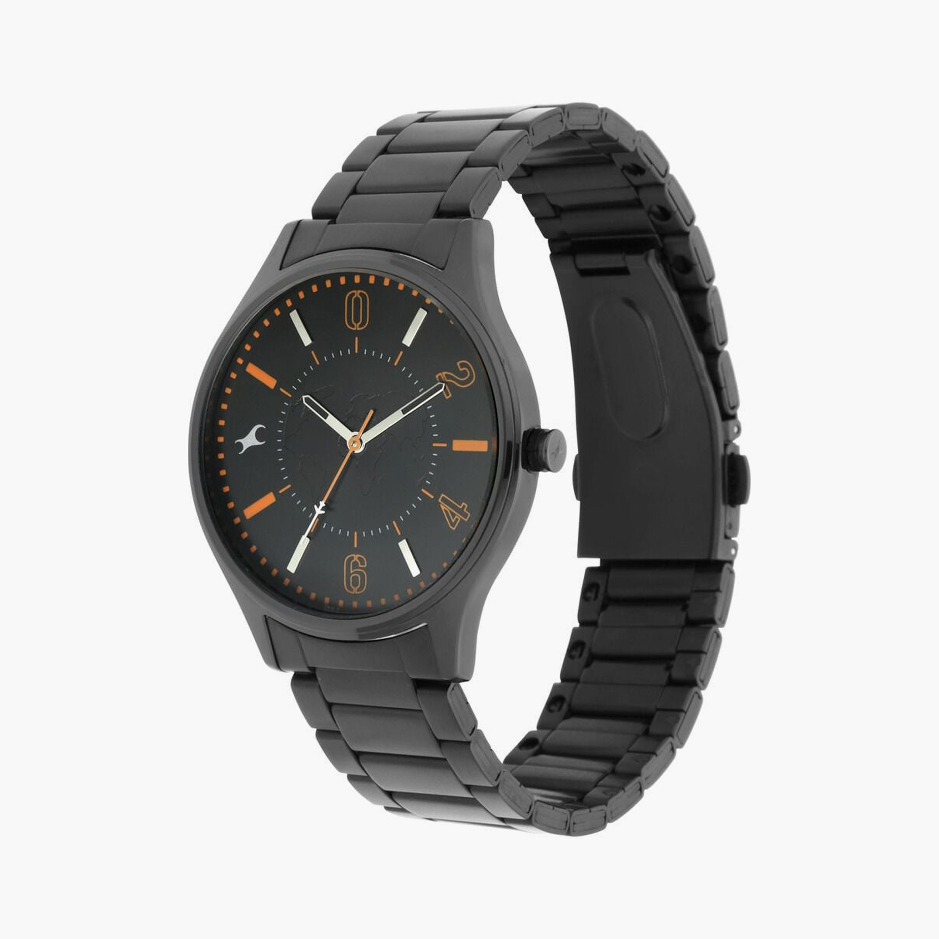 Fastrack Men's 41 MM Black Analog Stainless Steel Watch | 3237NM01-men-watchesandjewellery-watches-image-2