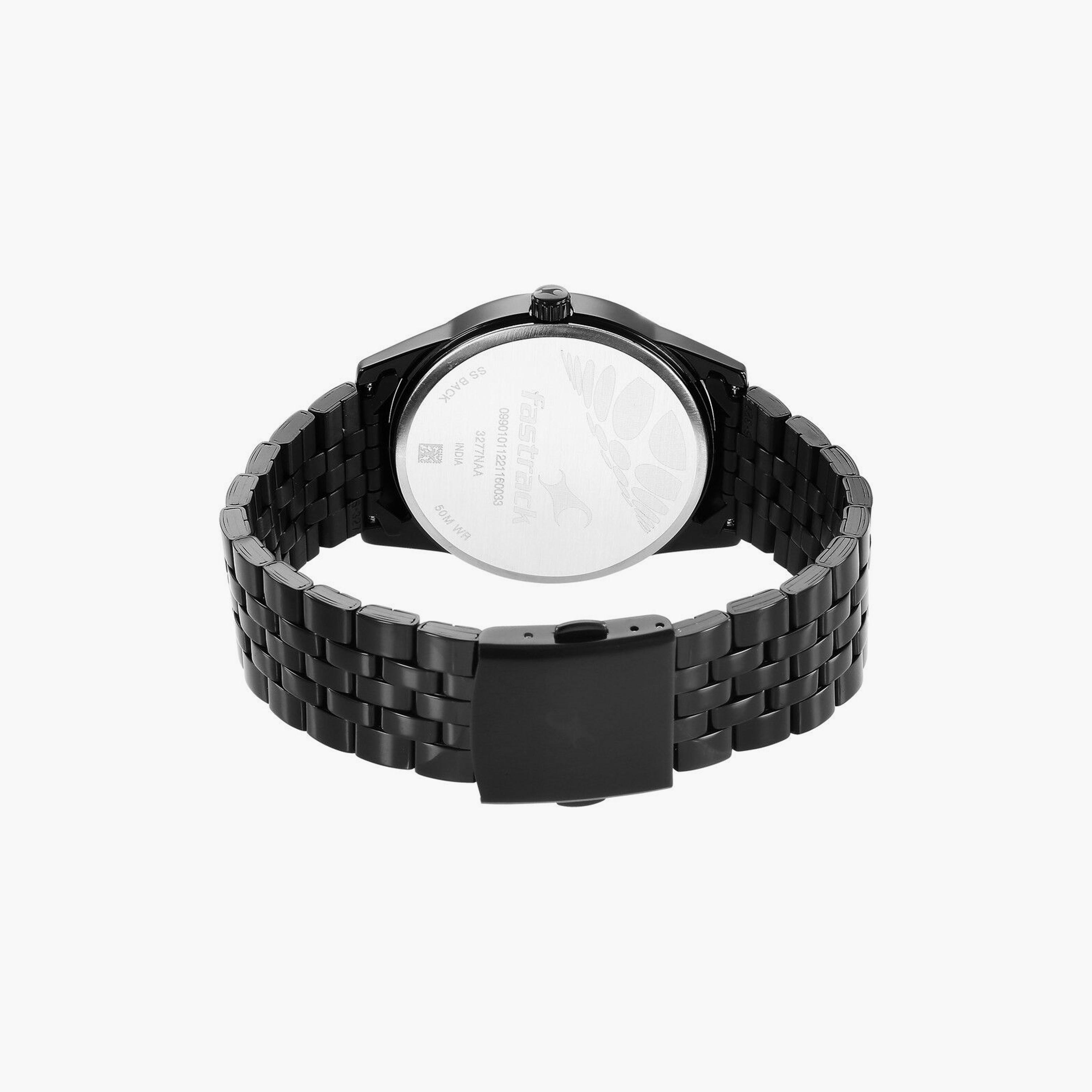ساعة يد رجالية فاستراك بقطر 42 مم أنالوج سوداء ستانلس ستيل | 3277NM01-men-watchesandjewellery-watches-image-3