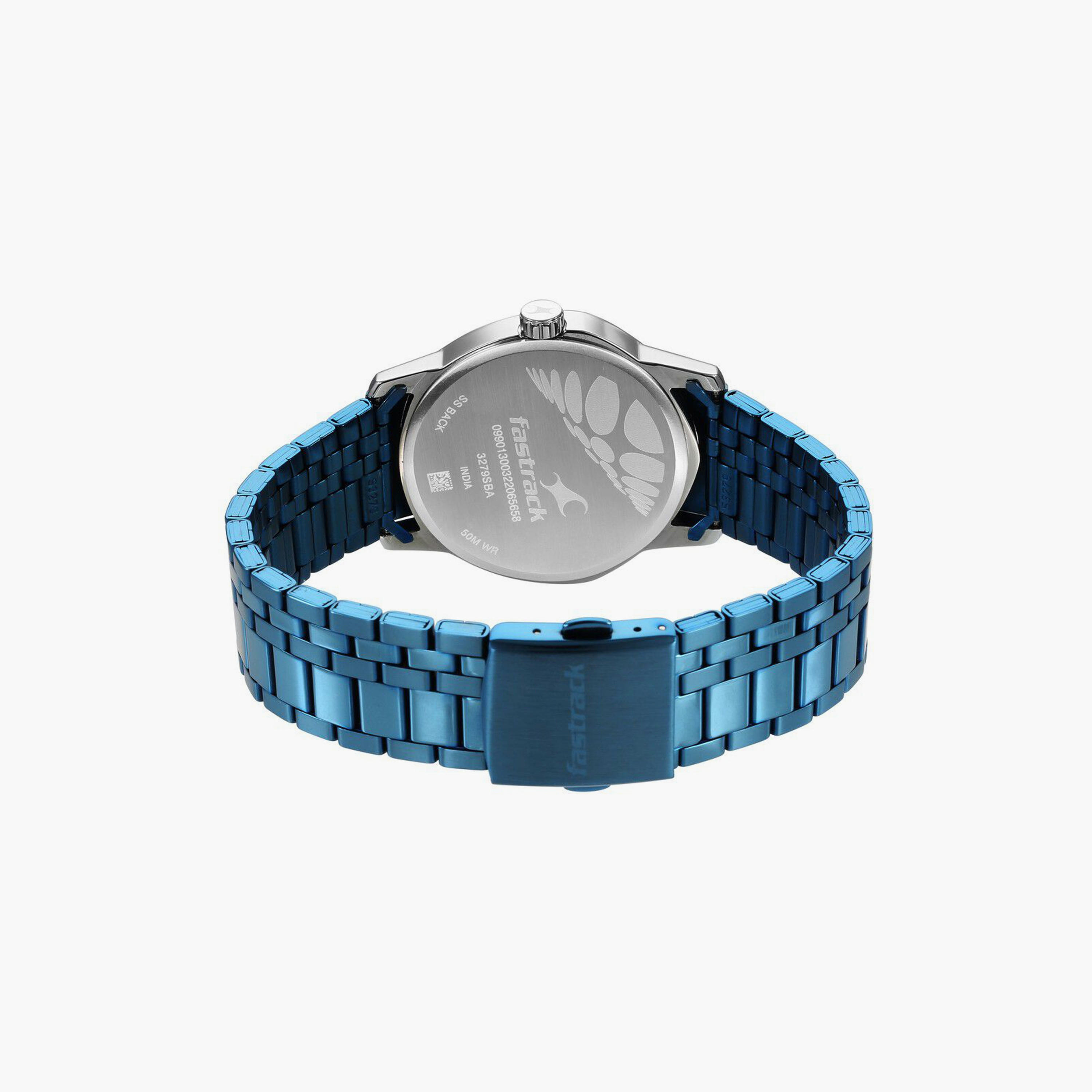 ساعة يد رجالية فاستراك بقطر 40 مم أنالوج زرقاء ستانلس ستيل | 3279KM01-men-watchesandjewellery-watches-image-3