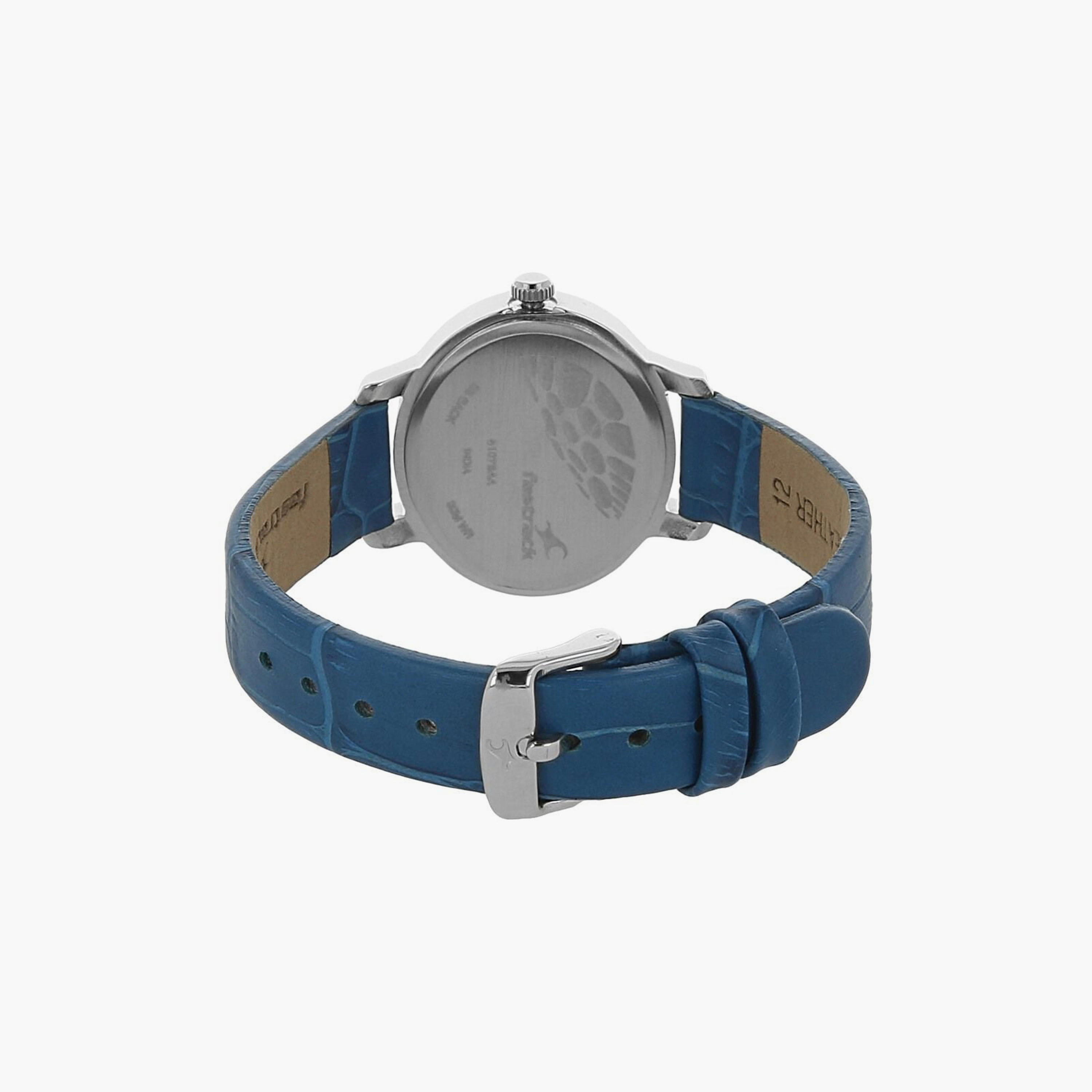 ساعة يد نسائية فاستراك بقطر 29 مم أنالوج زرقاء حزام جلد | 6107SL01-women-watchesandjewellery-watches-image-3