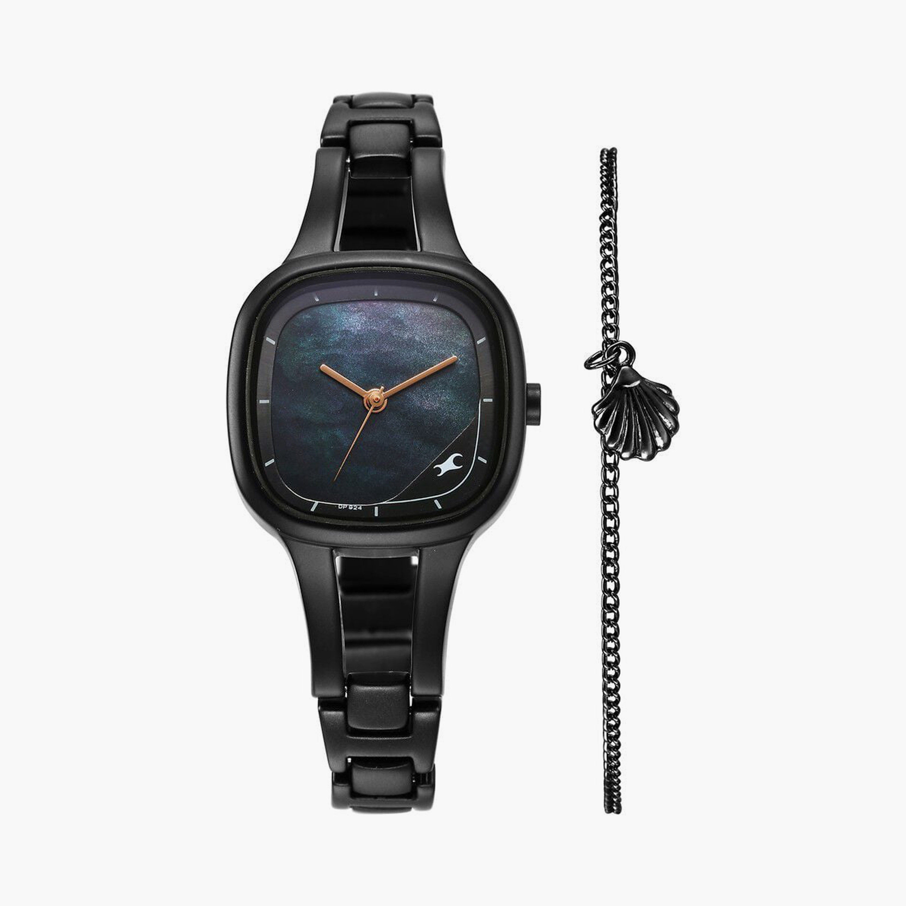 Fastrack Women's 28 MM Black Analog Stainless Steel Watch with Bracelet | 6147NM04-women-watchesandjewellery-watches-image-1