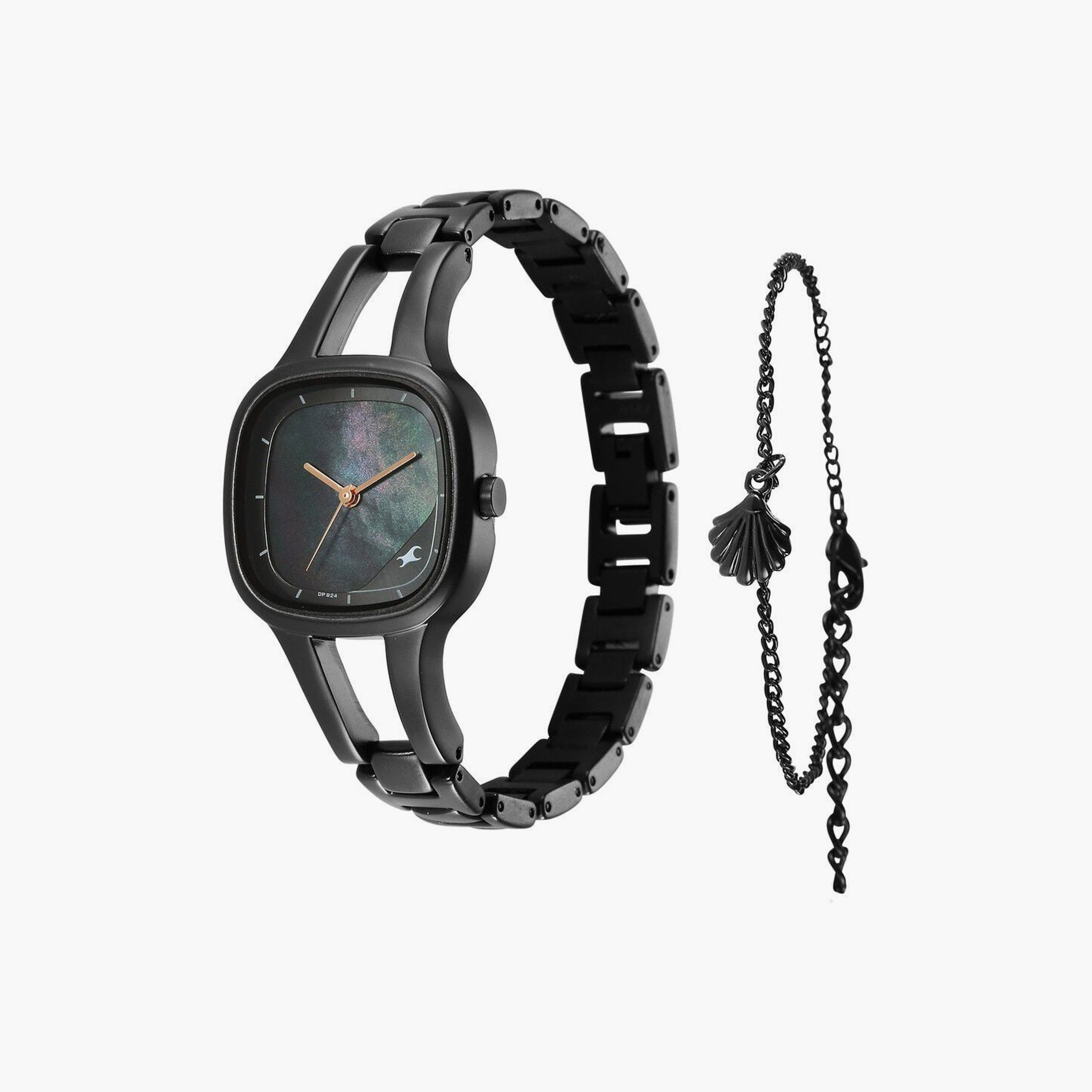Fastrack Women's 28 MM Black Analog Stainless Steel Watch with Bracelet | 6147NM04-women-watchesandjewellery-watches-image-2