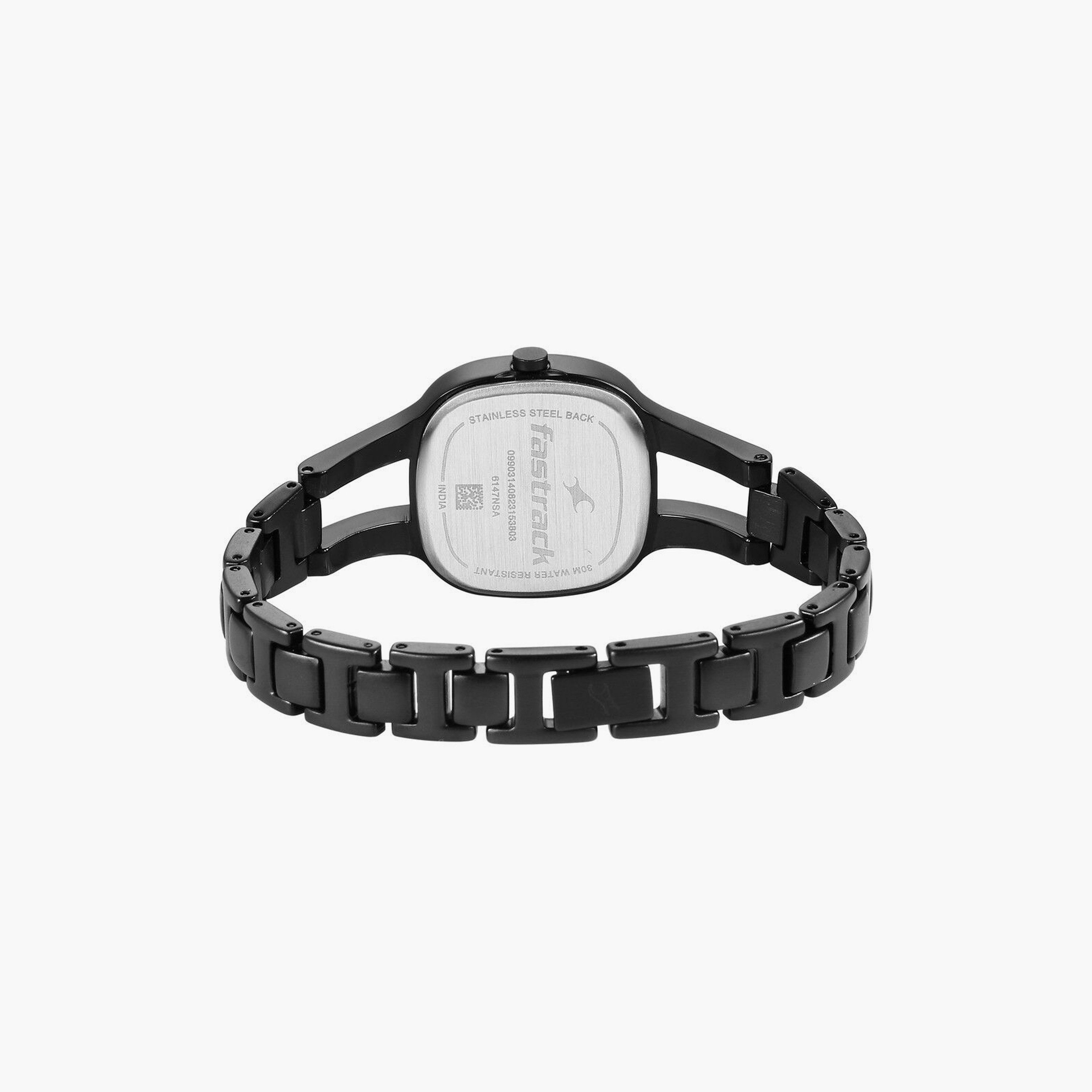 Fastrack Women's 28 MM Black Analog Stainless Steel Watch with Bracelet | 6147NM04-women-watchesandjewellery-watches-image-3