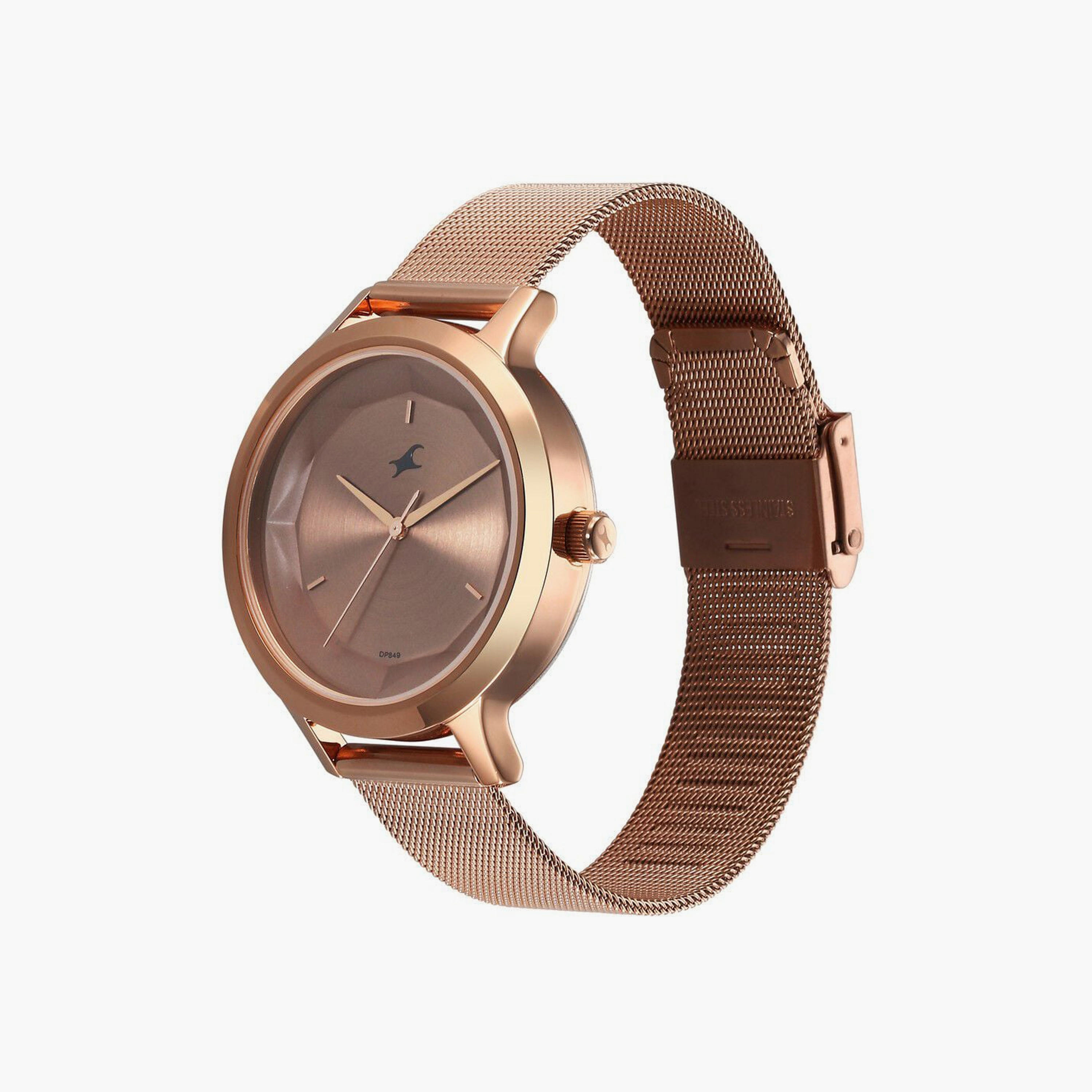 Fastrack Women's 37 MM Rose Gold Analog Stainless Steel Watch | 6210WM04-women-watchesandjewellery-watches-image-2