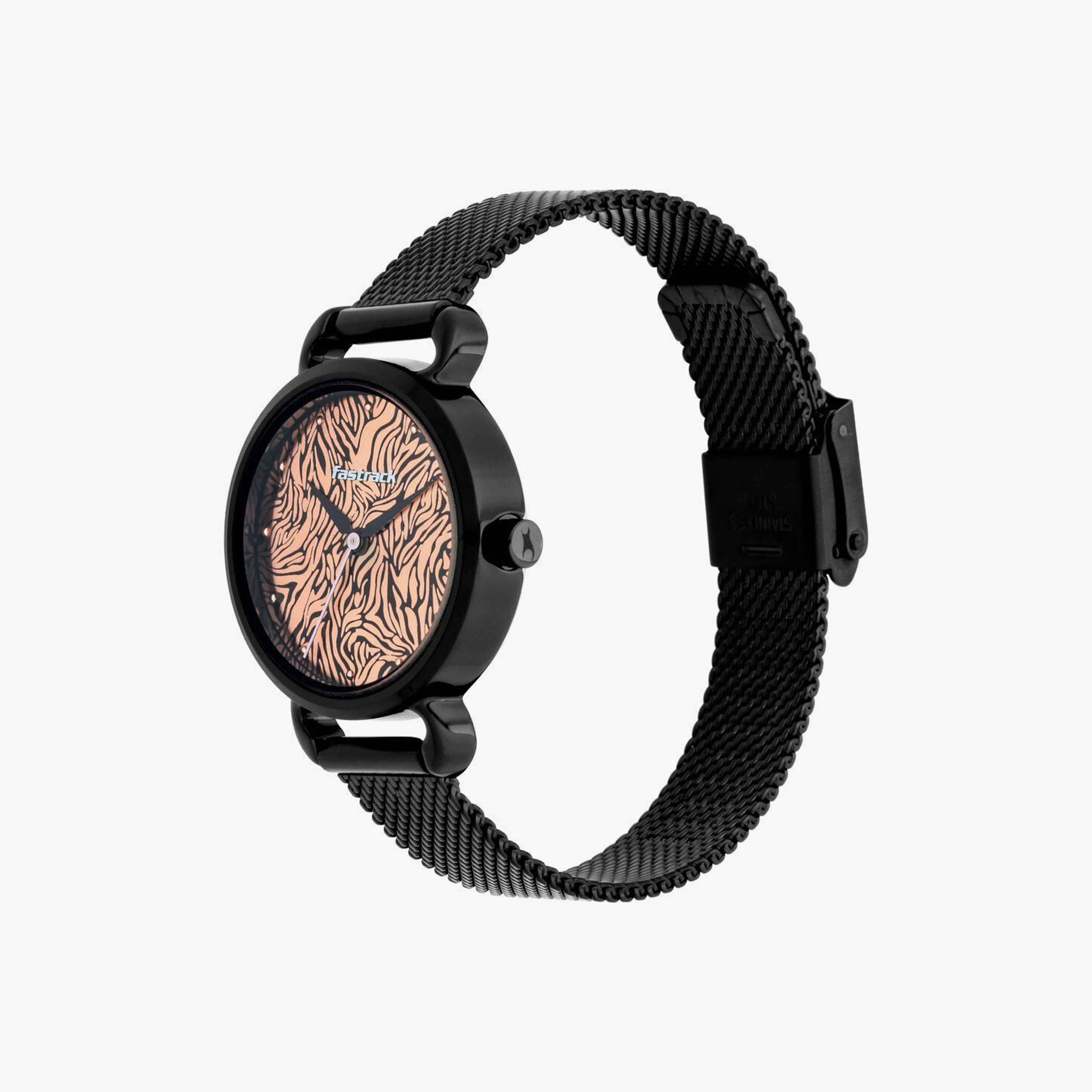 Fastrack Women's 30 MM Black Analog Stainless Steel Watch | 6221NM01-women-watchesandjewellery-watches-image-2