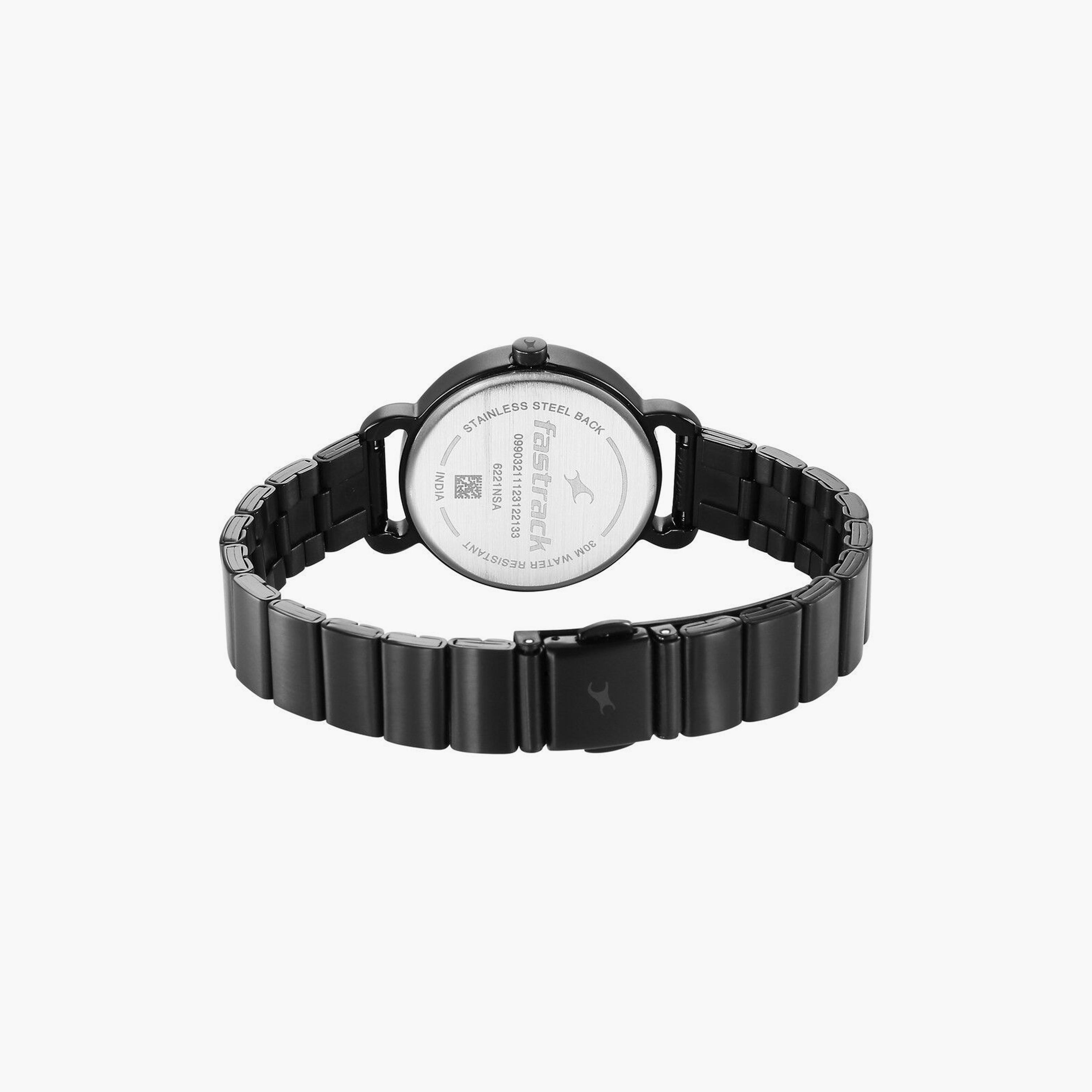 Fastrack Women's 30 MM Black Analog Stainless Steel Watch with Bracelet | 6221NM03-women-watchesandjewellery-watches-image-3