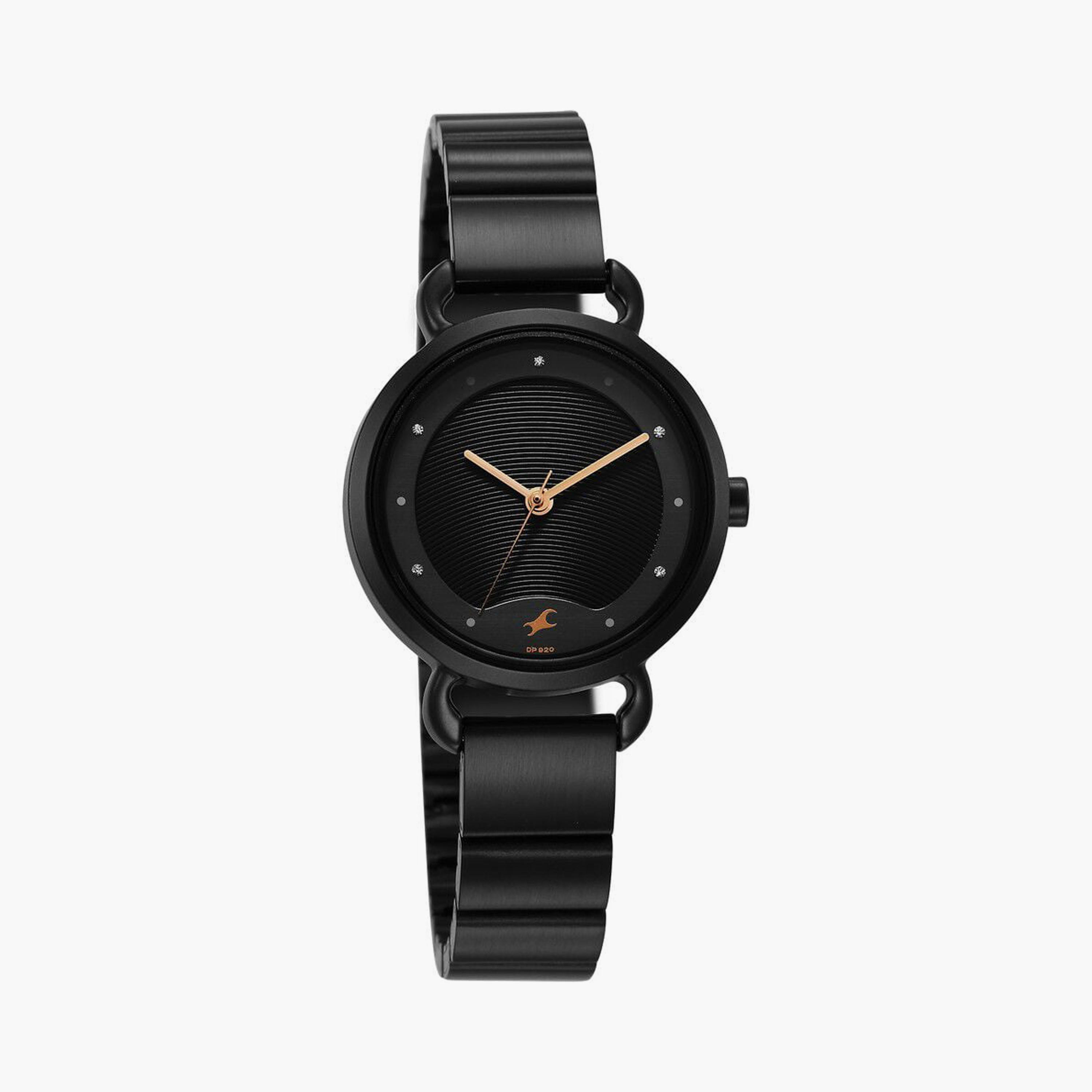 Fastrack Women's 30 MM Black Analog Stainless Steel Watch with Bracelet | 6221NM03-women-watchesandjewellery-watches-image-4