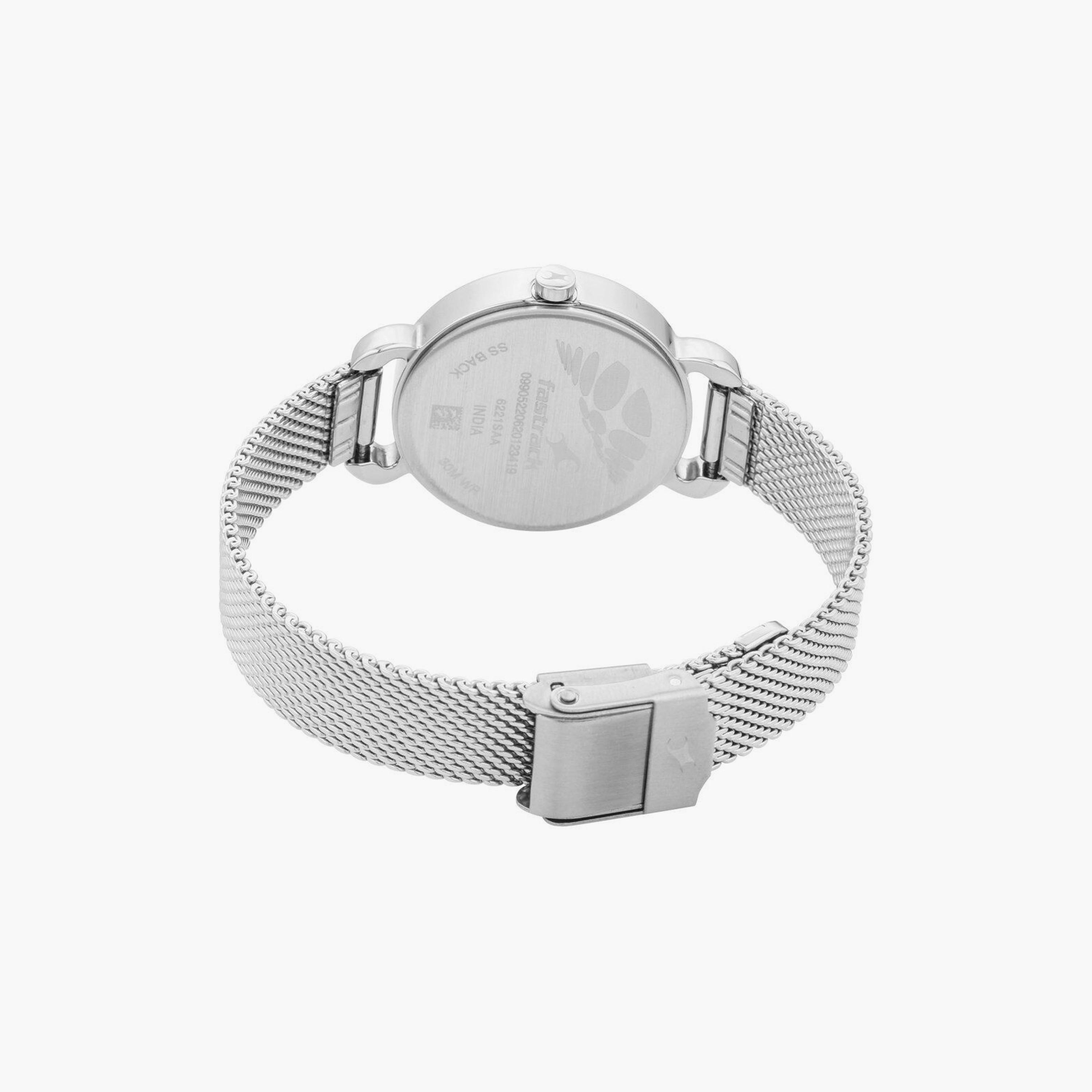 Fastrack Women's 30 MM Silver Analog Stainless Steel Watch | 6221SM01-women-watchesandjewellery-watches-image-3