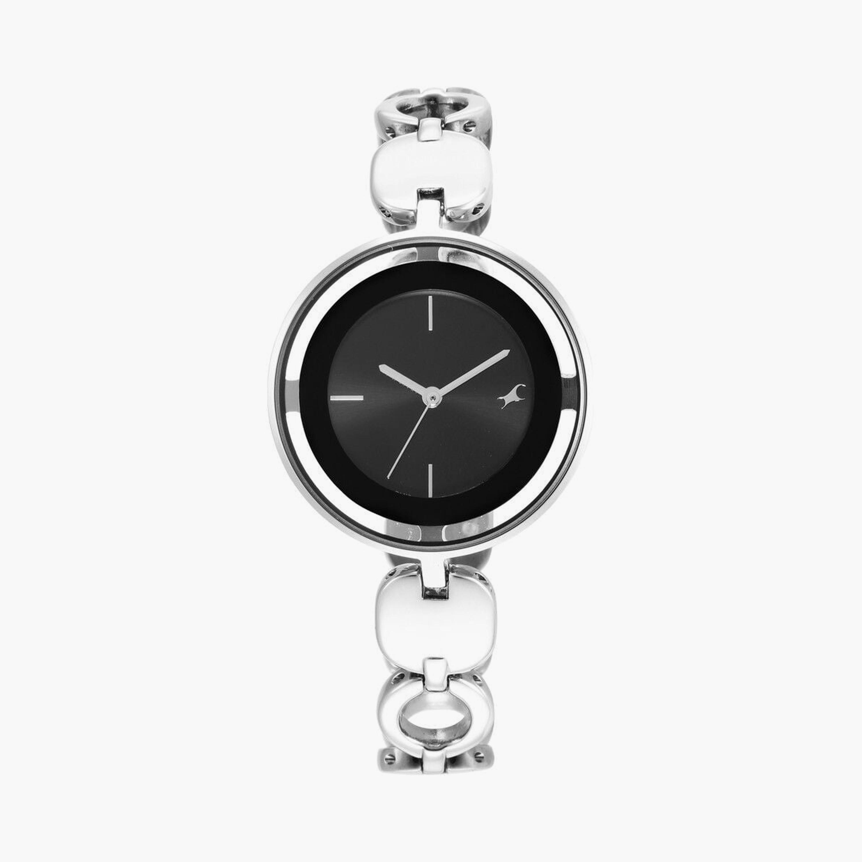 Fastrack Women's 34 MM Silver Analog Stainless Steel Watch | 6237SM01-women-watchesandjewellery-watches-image-1