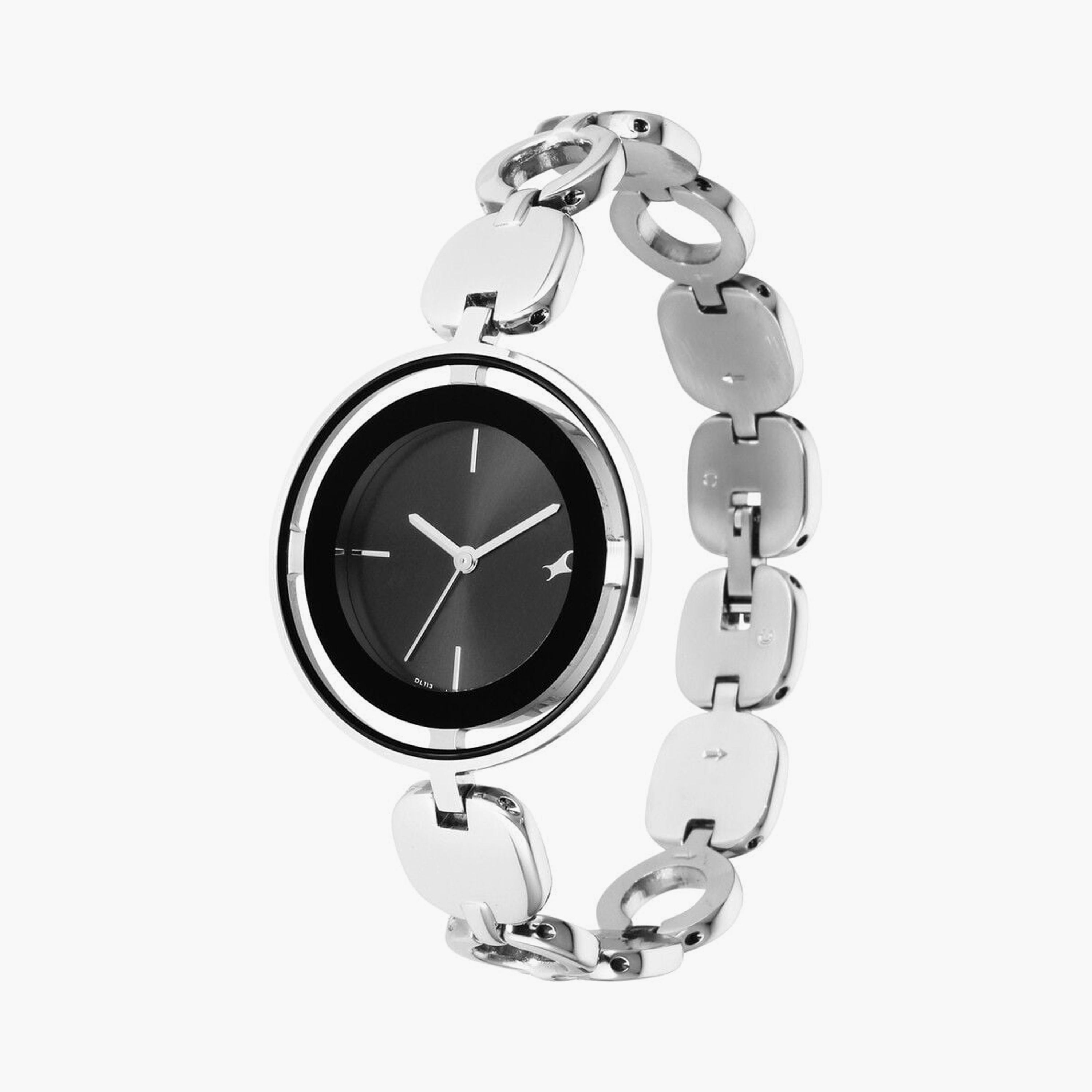 Fastrack Women's 34 MM Silver Analog Stainless Steel Watch | 6237SM01-women-watchesandjewellery-watches-image-2