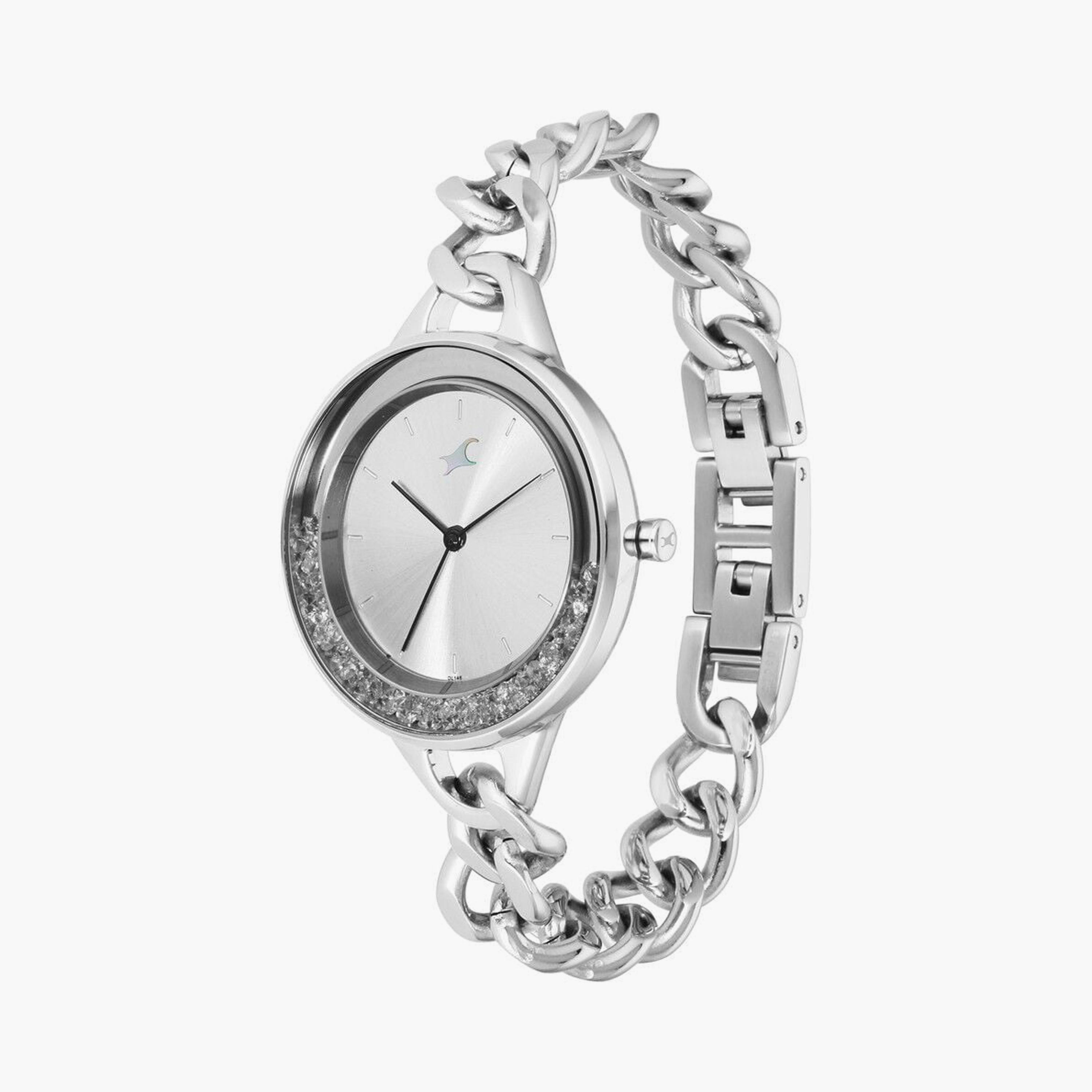 Fastrack Women's 34 MM Silver Analog Stainless Steel Watch | 68026SM01-women-watchesandjewellery-watches-image-2