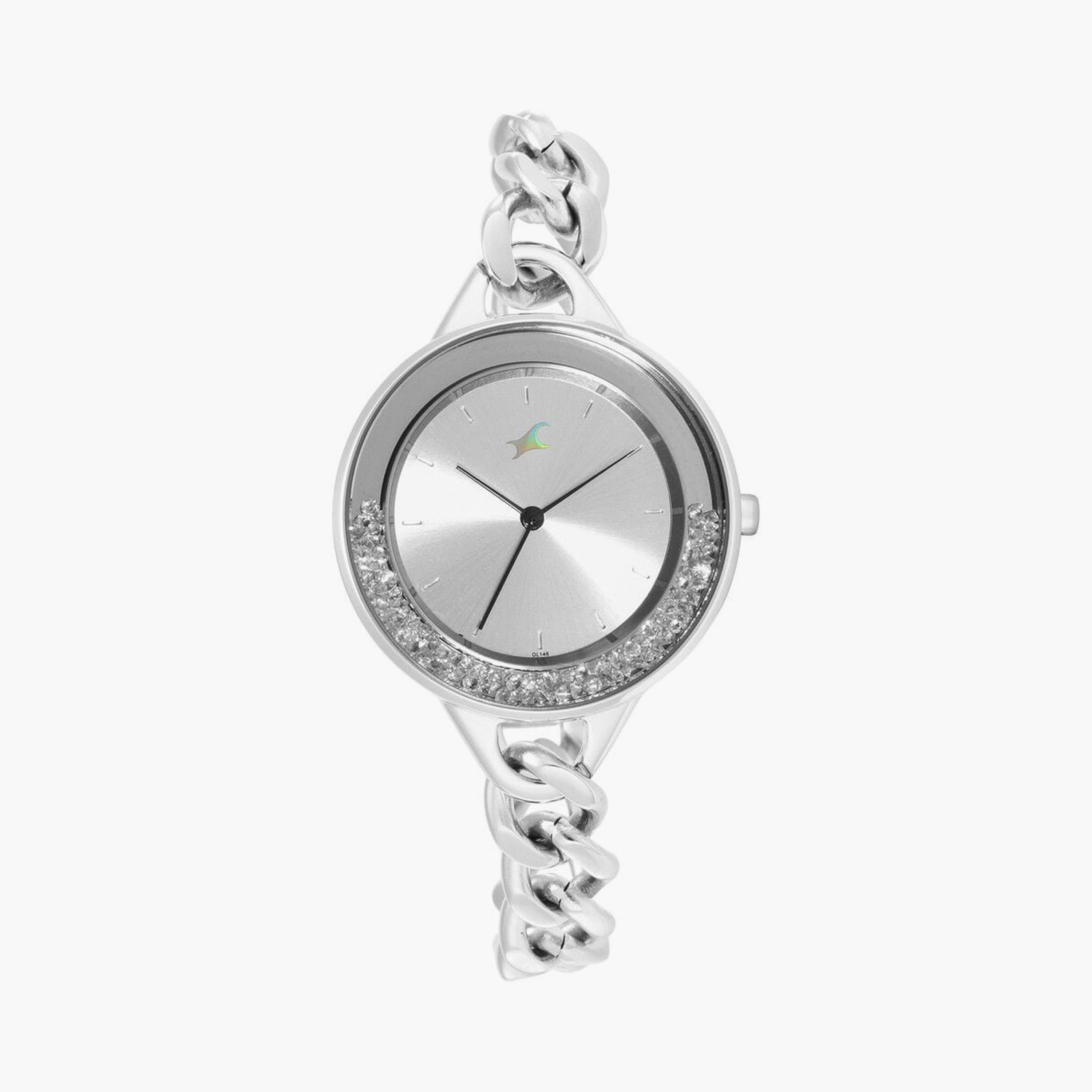 Fastrack Women's 34 MM Silver Analog Stainless Steel Watch | 68026SM01-women-watchesandjewellery-watches-image-4