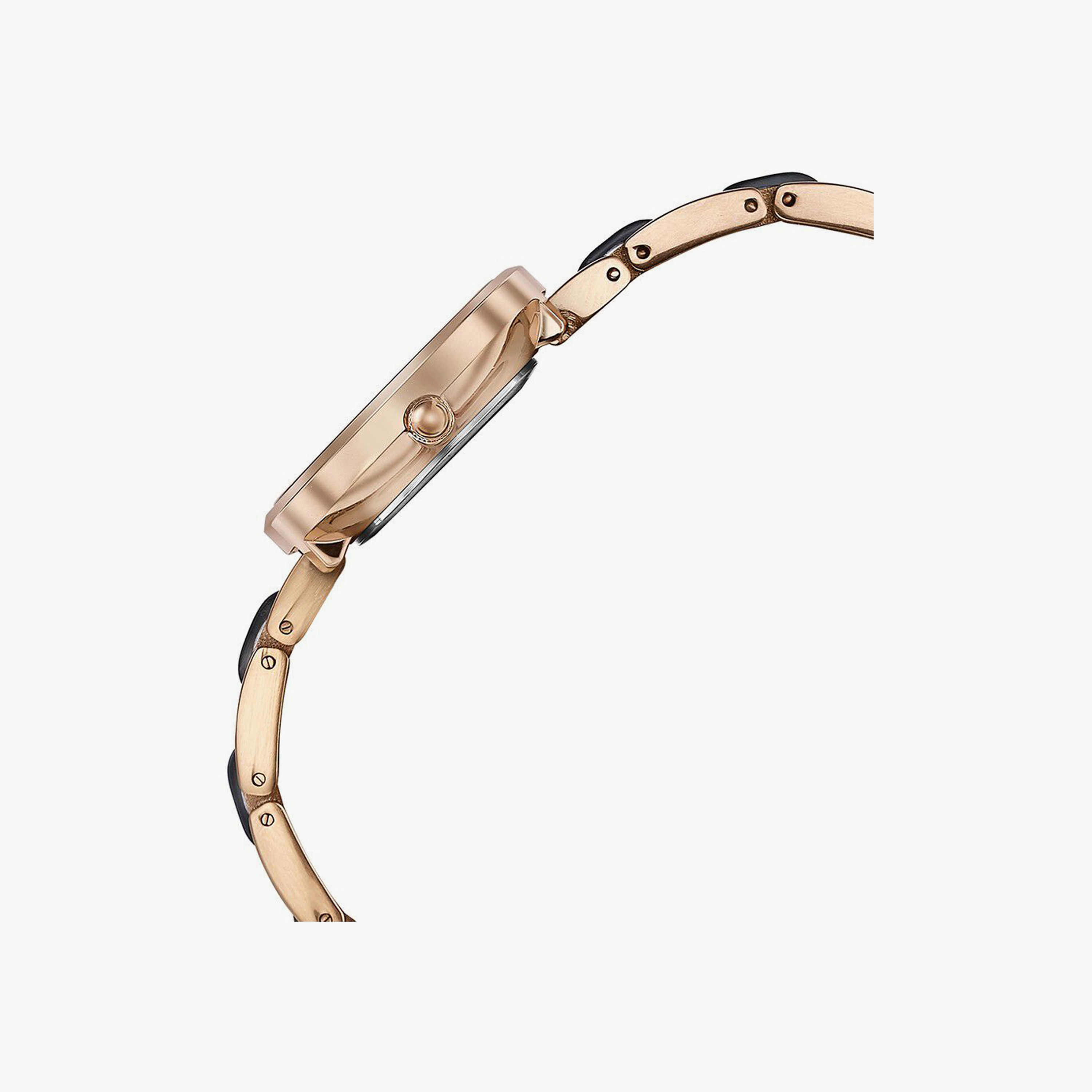 ساعة يد نسائية سوناتا بقطر 30 مم أنالوج سوداء وذهبية وردية ستانلس ستيل | 87064KD01-women-watchesandjewellery-watches-image-4